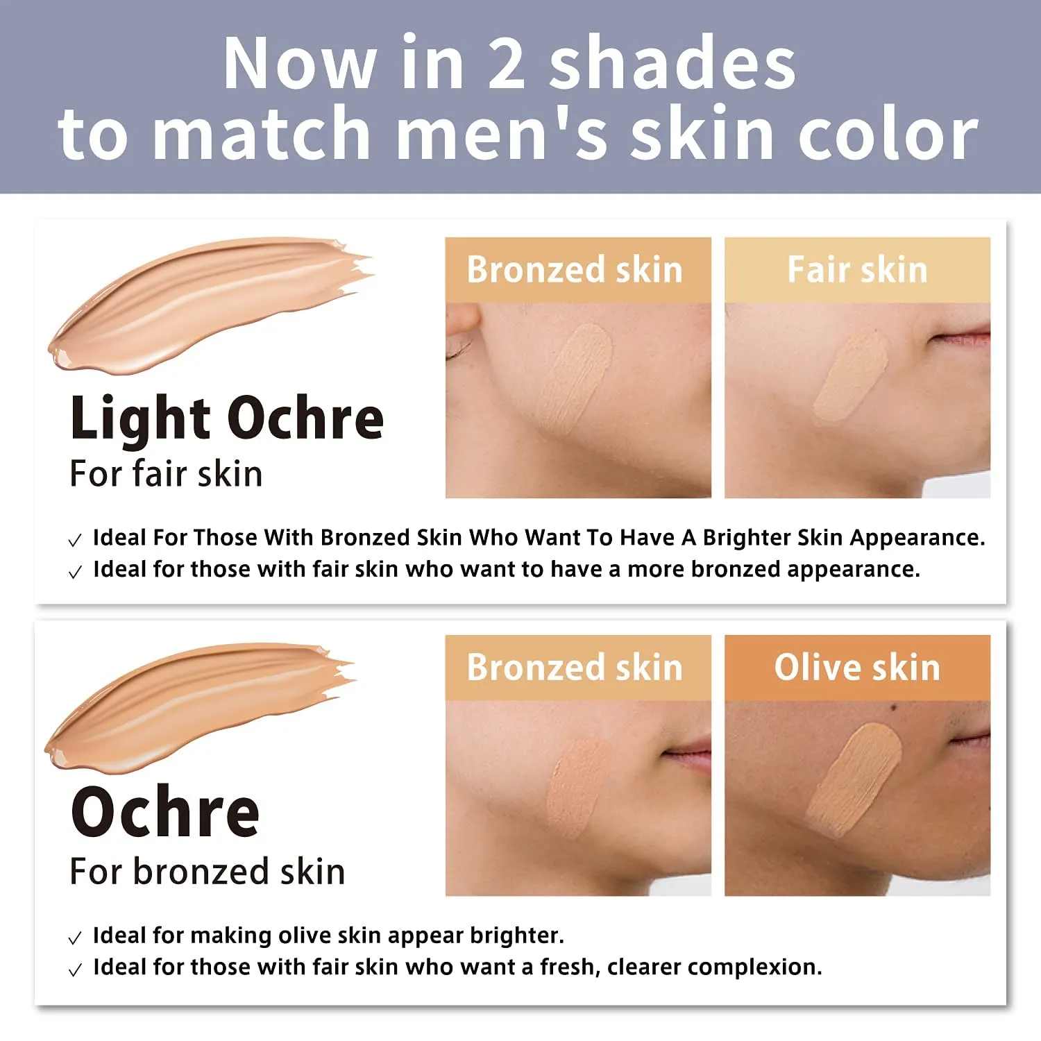 [Matte Finish] NULL mens BB Cream, Mens concealer, Tinted Moisturizer broad spectrum SPF30 PA  , CC cream, Revitalising Nourishing Tone Up Cream, Natural Cover, 0.7oz Made in Japan (Ochre)