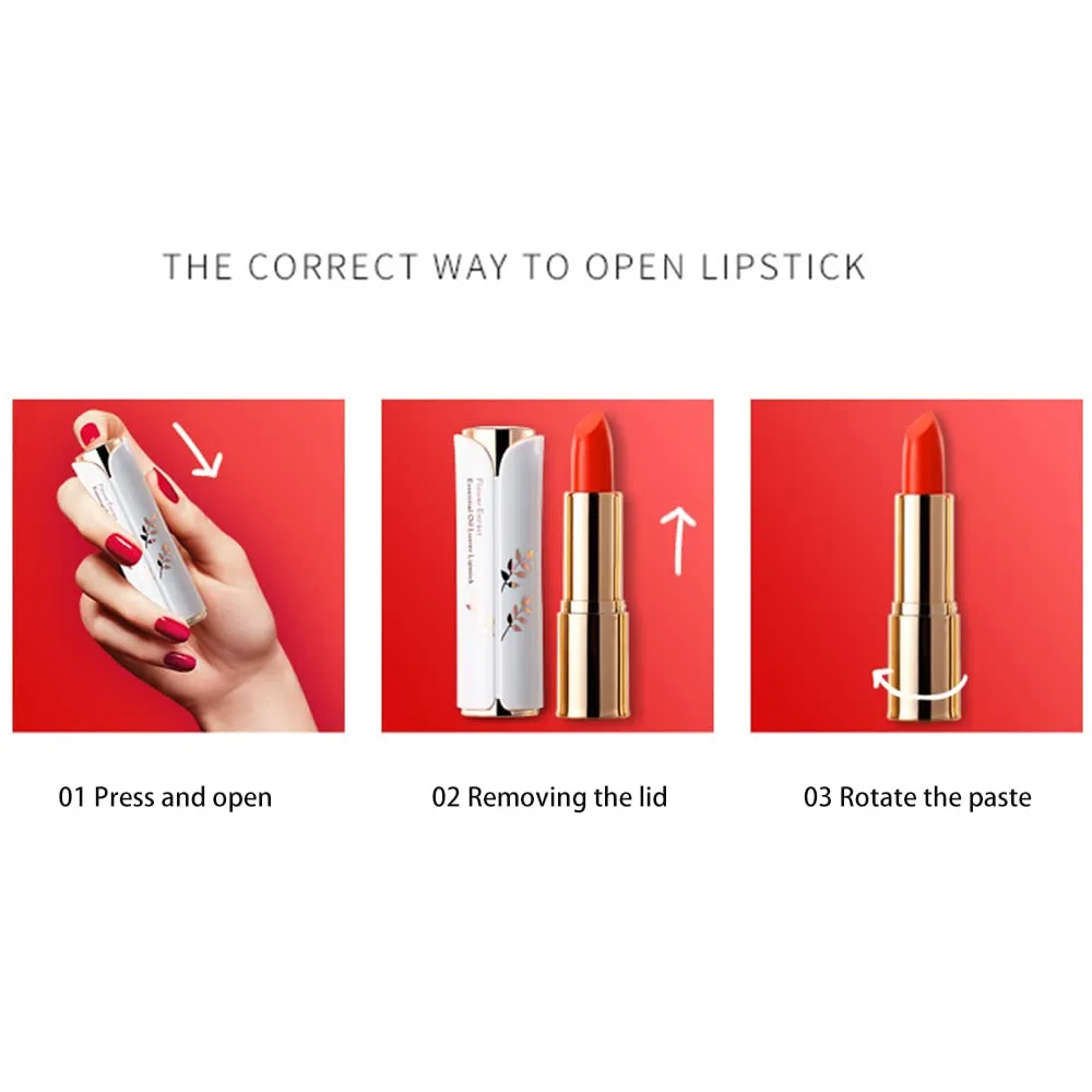 Matte Lipstick, 6 Colos Ladies Matte Lipstick Long Lasting Waterproof Velvet Red Lipstick Lip Gloss Set Pigmented Lip Makeup for Girls and Women Gift (02#)