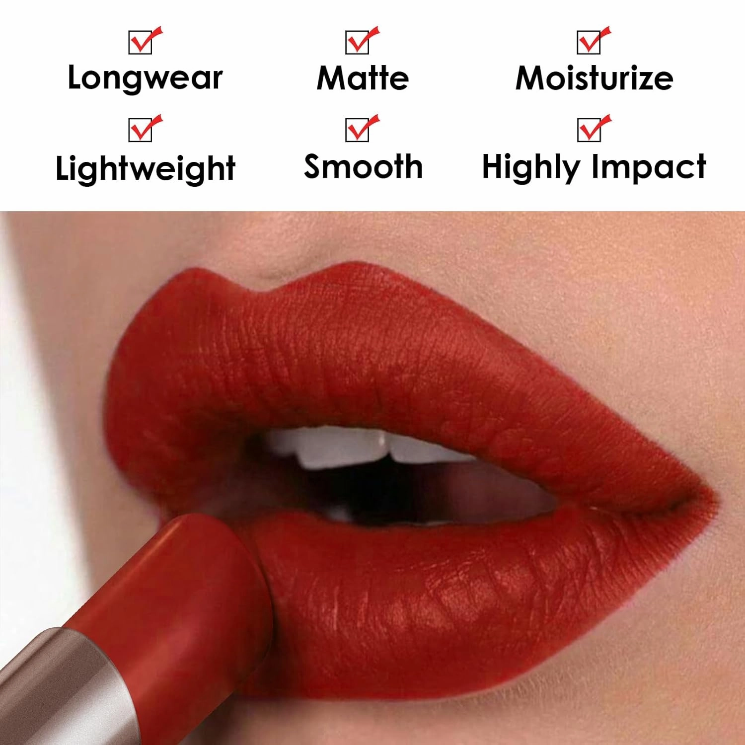 Matte Lipstick Hydrating Lip Color Makeup, Highly Pigmented Lipstick with Moisturizing Formula, Lightweight, Smooth, M23