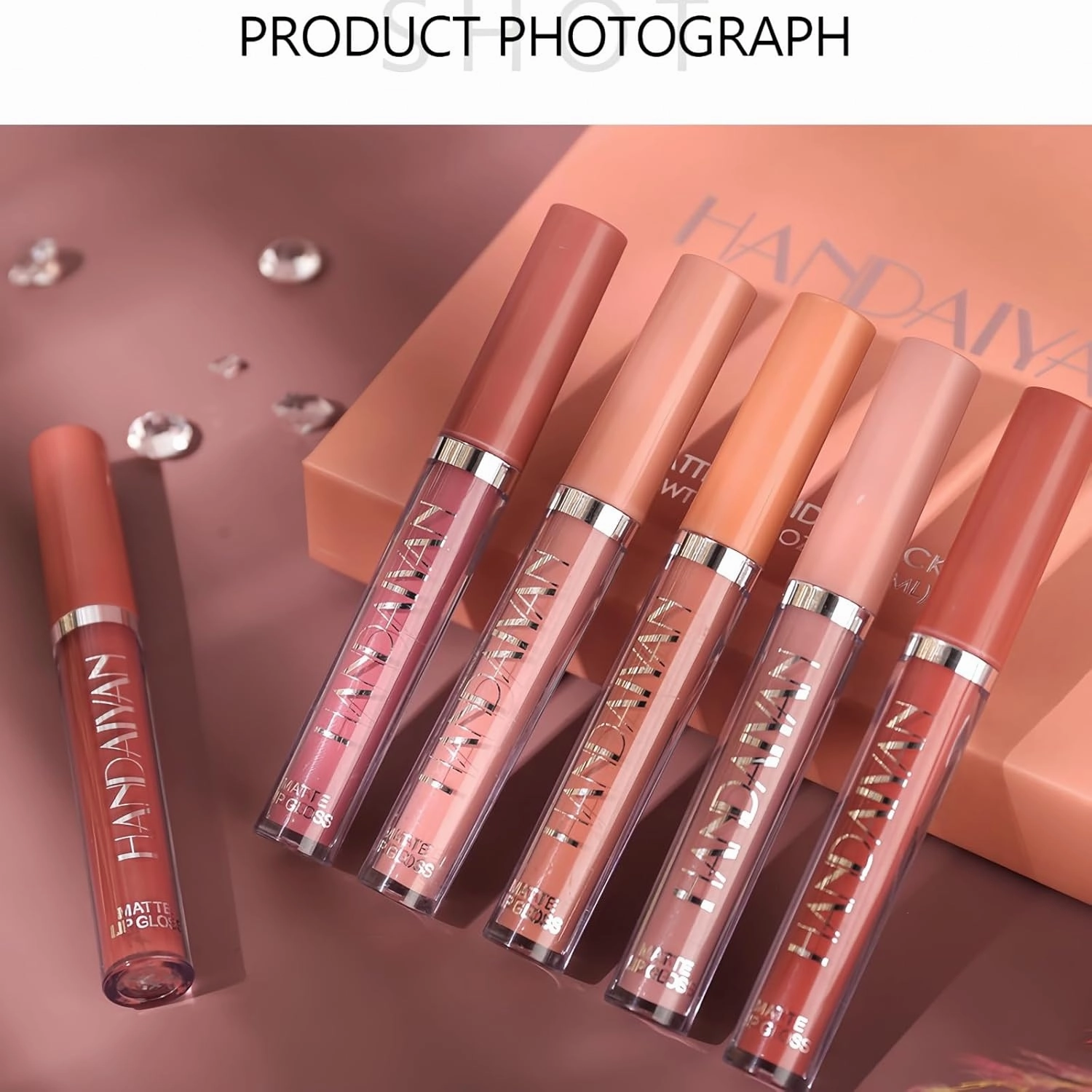 Matte Liquid Lipstick Set - 6 Colors A/B Collection, Long-lasting Waterproof, Non-Fading, Soft Velvet Matte Lip Tint, Moisturizing & Non-Drying (Dark, Medium)