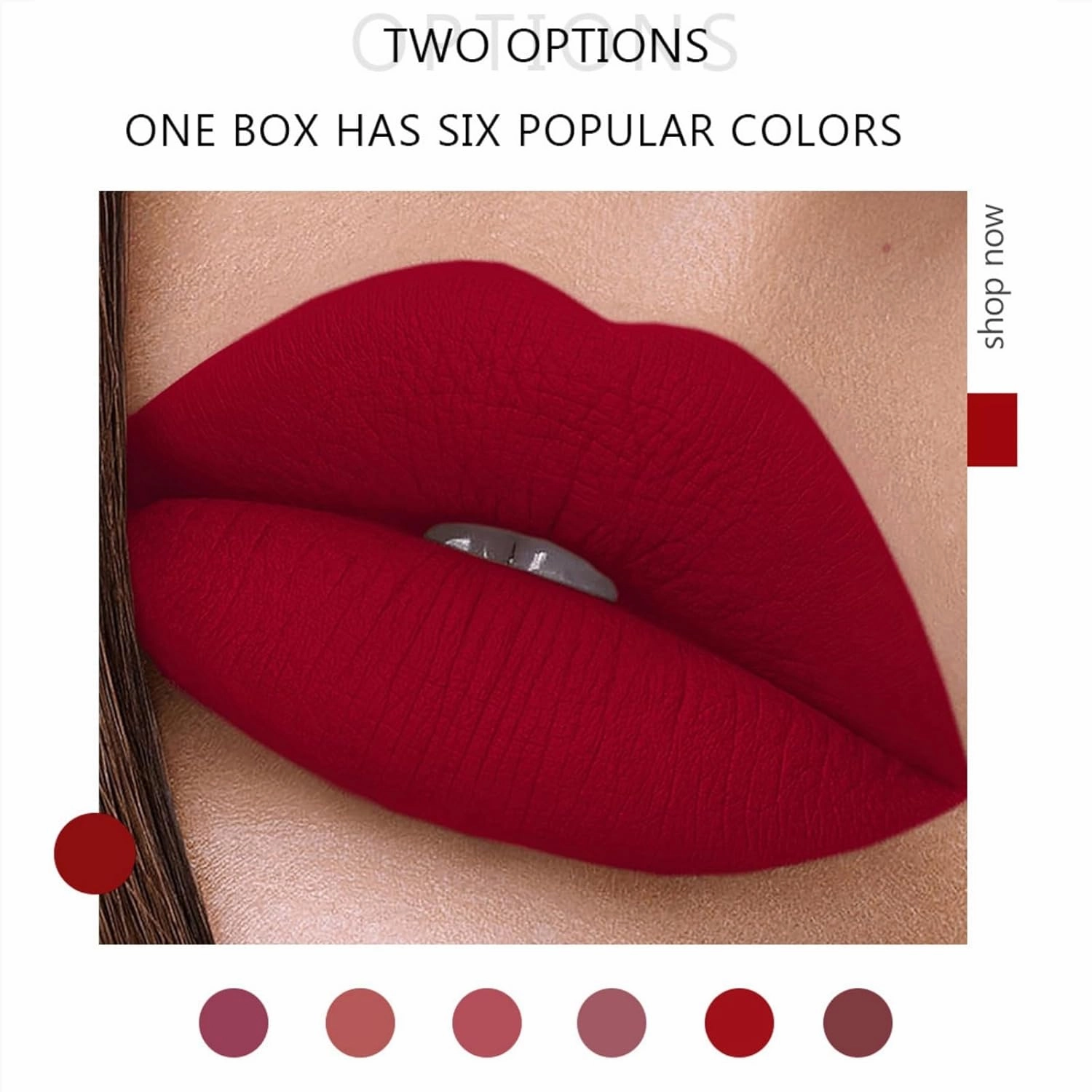 Matte Liquid Lipstick Set - 6 Colors A/B Collection, Long-lasting Waterproof, Non-Fading, Soft Velvet Matte Lip Tint, Moisturizing & Non-Drying (Dark, Medium)