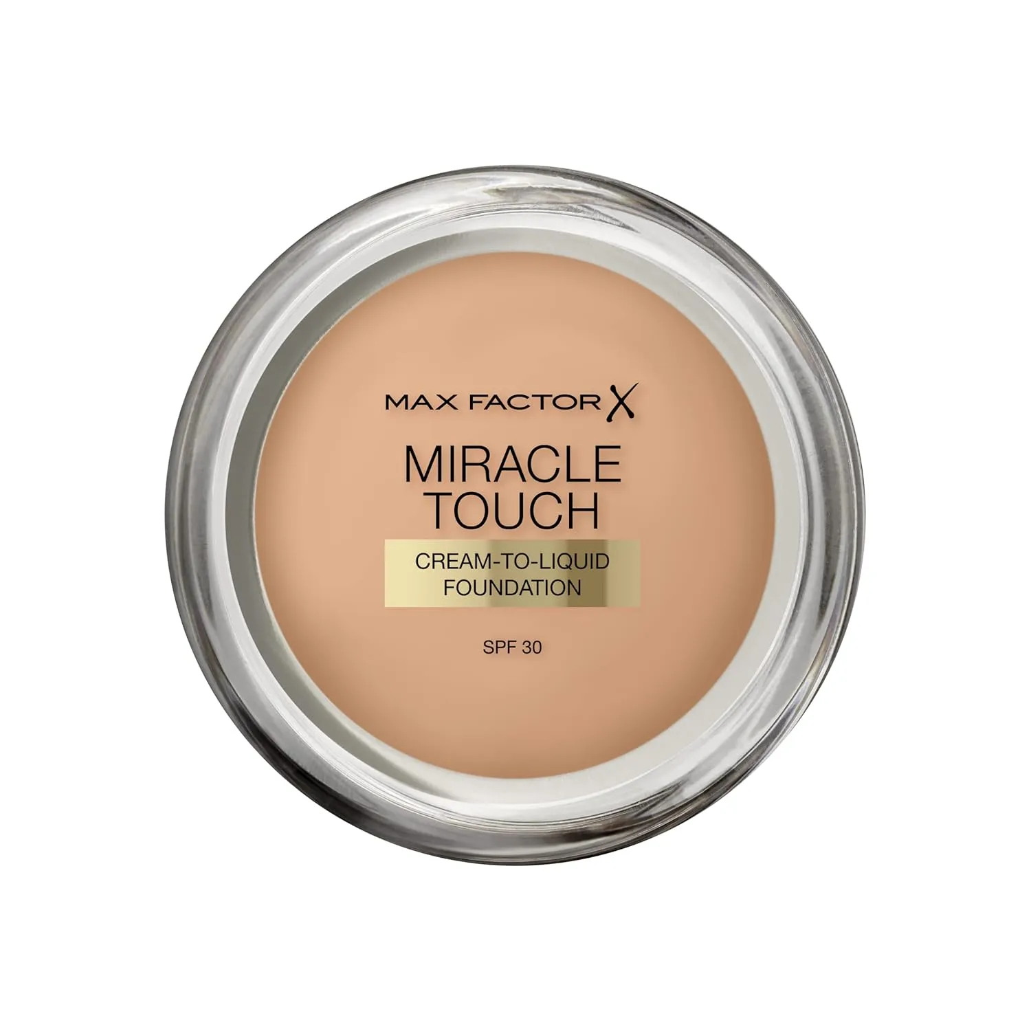 Max Factor Miracle Touch Foundation, New and Improved Formula, SPF 30 and Hyaluronic Acid, 60 Sand