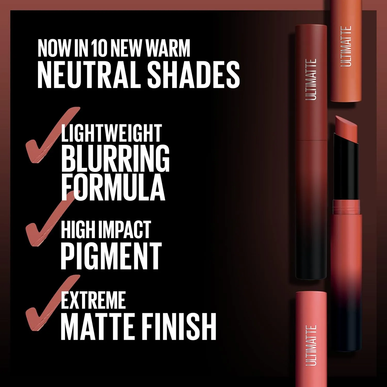 Maybelline Color Sensational Ultimatte Matte Lipstick, Non-Drying, Intense Color Pigment, More Coffee, Coffee Bean Brown, 1 Count