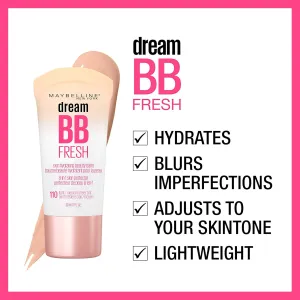 Maybelline Dream Fresh Skin Hydrating BB cream, 8-in-1 Skin Perfecting Beauty Balm with Broad Spectrum SPF 30, Sheer Tint Coverage, Oil-Free, Medium, 1 Fl Oz (Pack of 2)