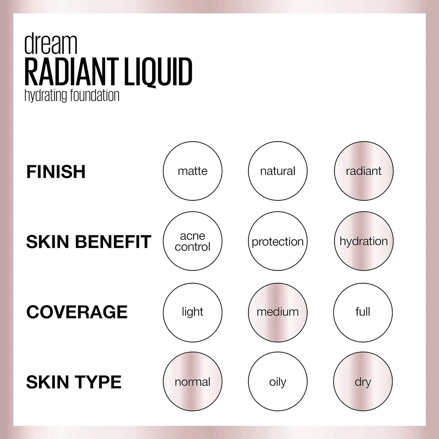 Maybelline Dream Radiant Liquid Medium Coverage Hydrating Makeup, Lightweight Liquid Foundation, Honey Beige, 1 Count