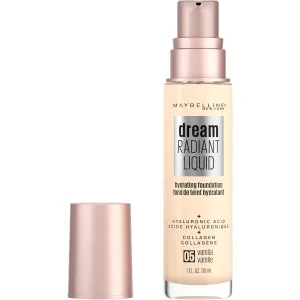 Maybelline Dream Radiant Liquid Medium Coverage Hydrating Makeup, Lightweight Liquid Foundation, Vanilla, 1 Fl; Oz