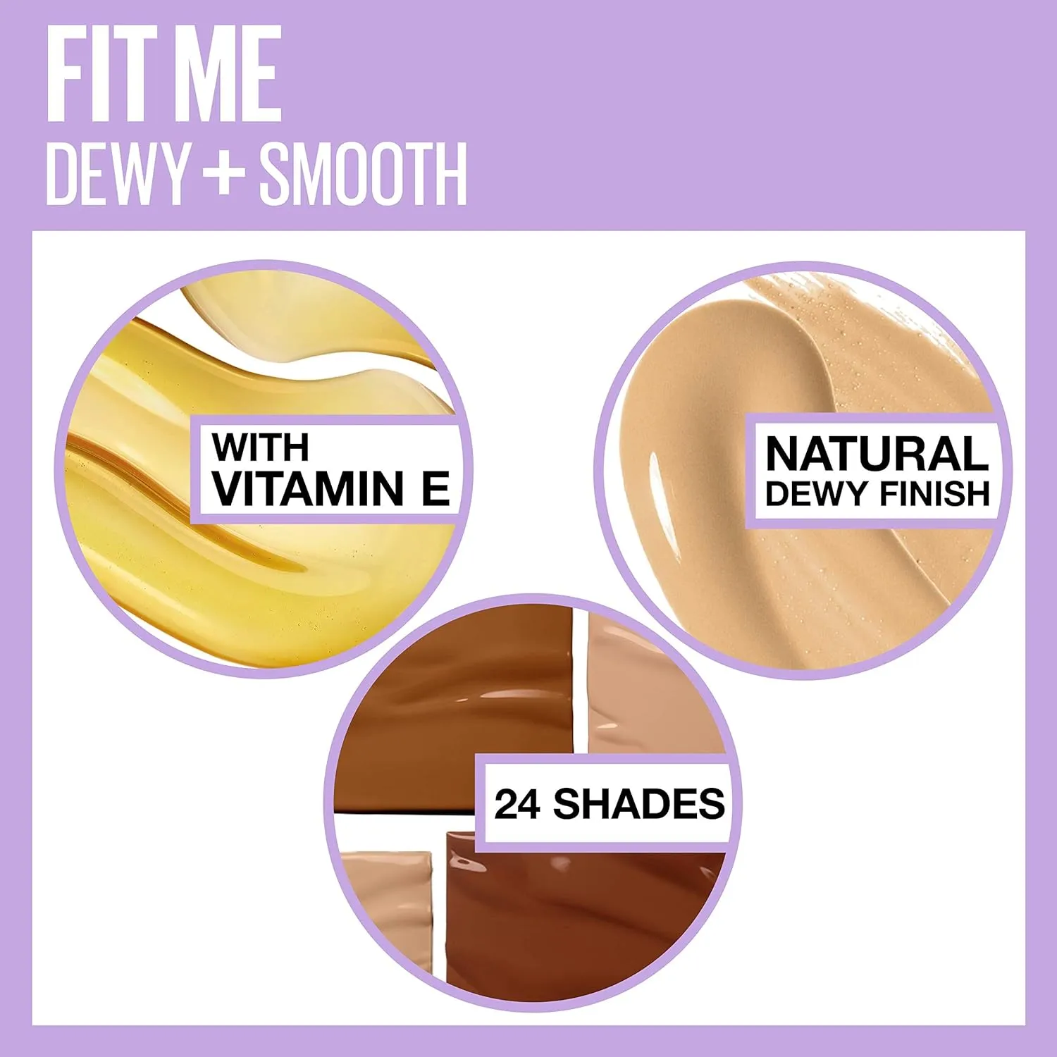 Maybelline Fit Me Dewy   Smooth Foundation Makeup, Mocha, 1 Count (Pack of 4)