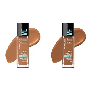 Maybelline Fit Me Matte   Poreless Liquid Foundation Makeup Bundle with Coconut and Mocha Shades, 1 Count Each