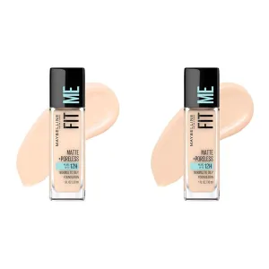 Maybelline Fit Me Matte   Poreless Liquid Foundation Makeup, Fair Ivory and Natural Ivory, 1 Count Each