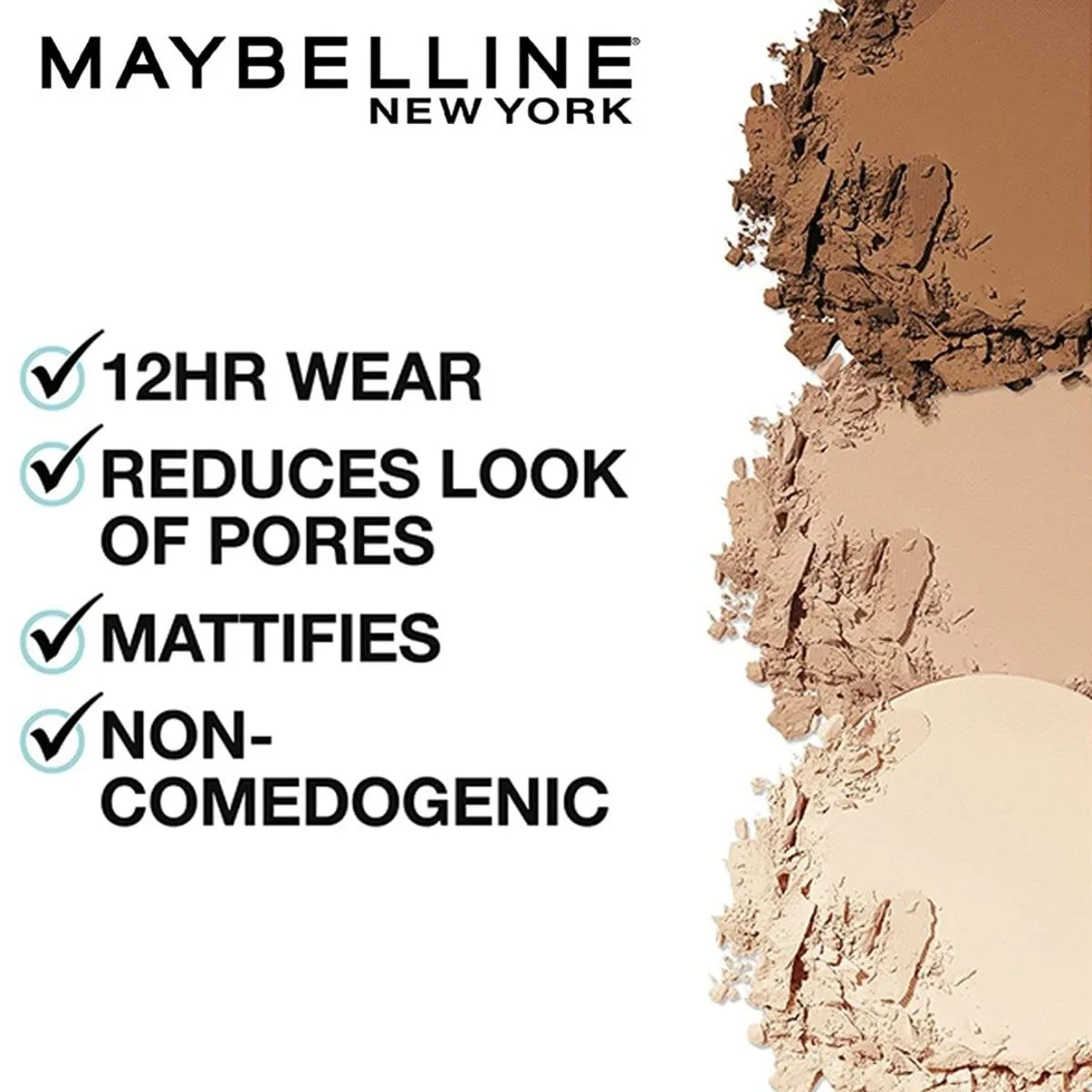Maybelline Fit Me Matte   Poreless Pressed Face Powder Makeup, Pure Beige, 1 Count (Pack of 4)