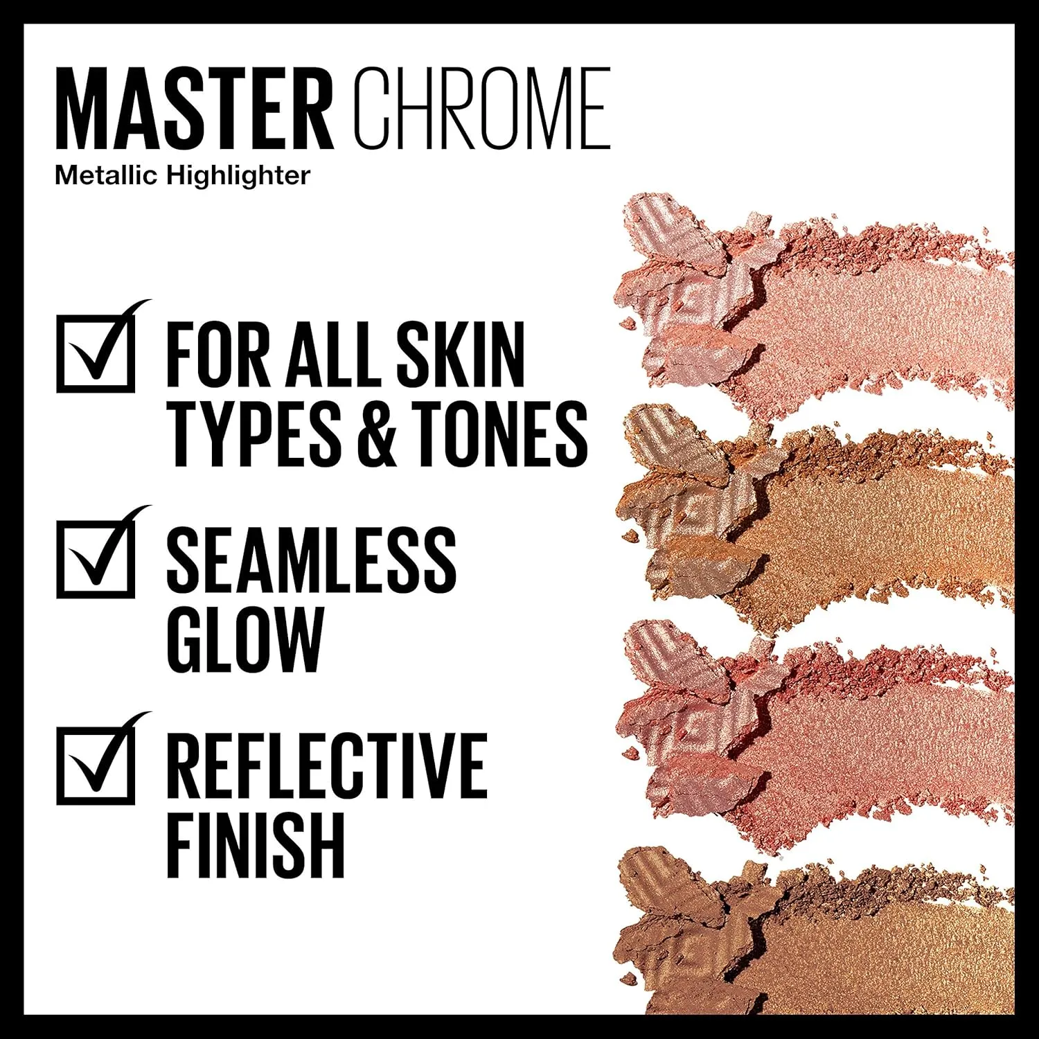 Maybelline Master Chrome Metallic Highlighter Powder, Molten Gold, 1 Count (Pack of 3)
