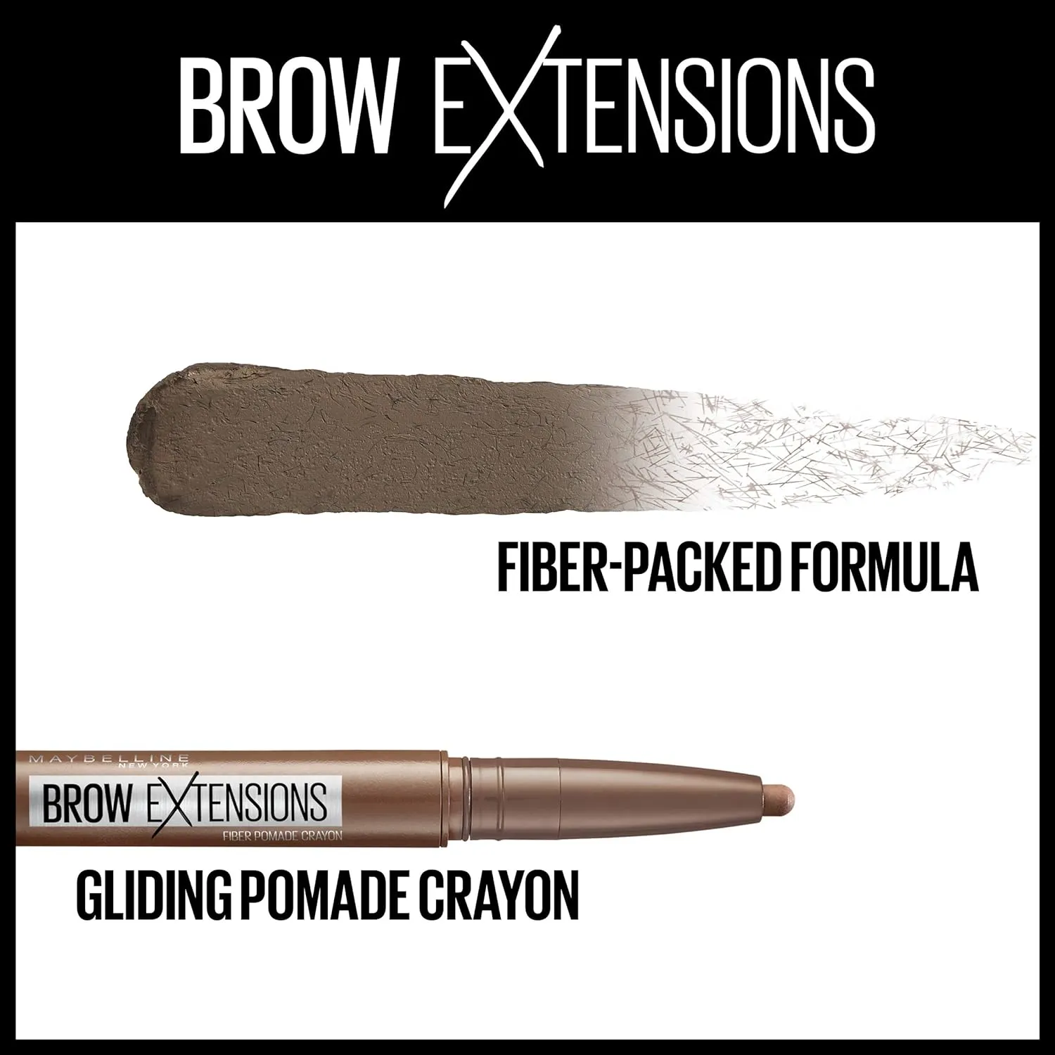 Maybelline New York Brow Extensions Fiber Pomade Crayon Eyebrow Makeup, 248 Light Blonde