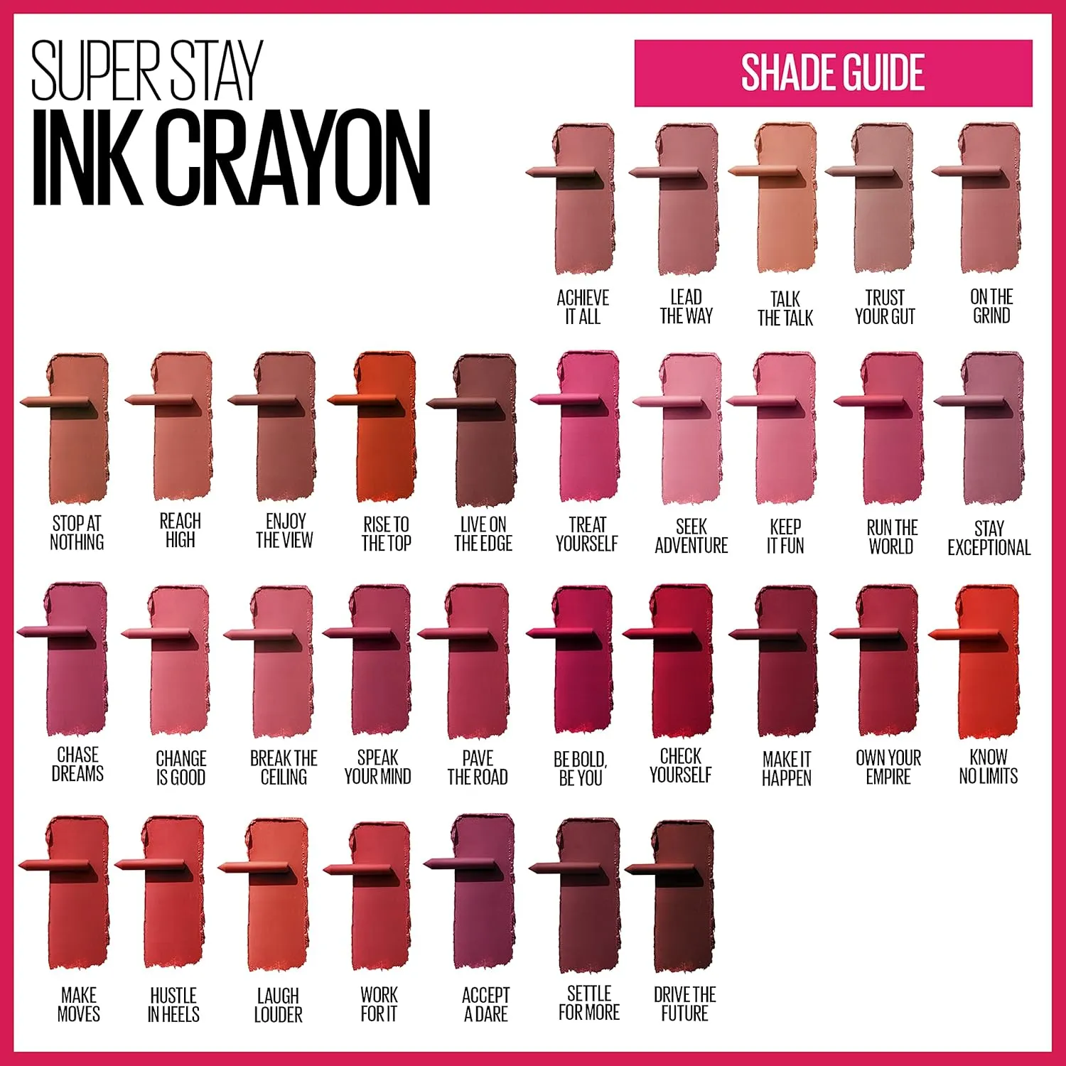 MAYBELLINE New York Super Stay Ink Crayon Lipstick Makeup, Precision Tip Matte Lip Crayon with Built-in Sharpener, Longwear Up To 8Hrs, Rise To The Top, Burnt Sienna, 1 Count (Pack of 2)