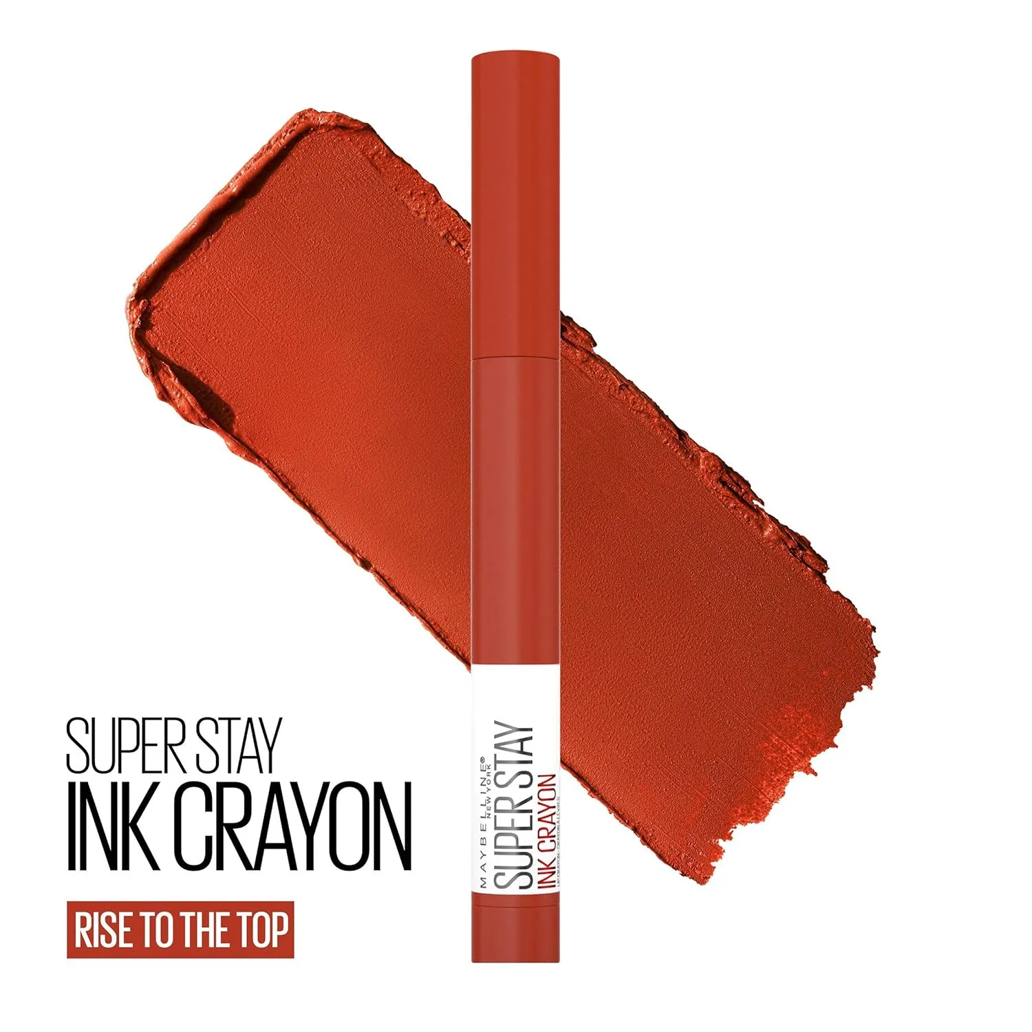 MAYBELLINE New York Super Stay Ink Crayon Lipstick Makeup, Precision Tip Matte Lip Crayon with Built-in Sharpener, Longwear Up To 8Hrs, Rise To The Top, Burnt Sienna, 1 Count (Pack of 2)