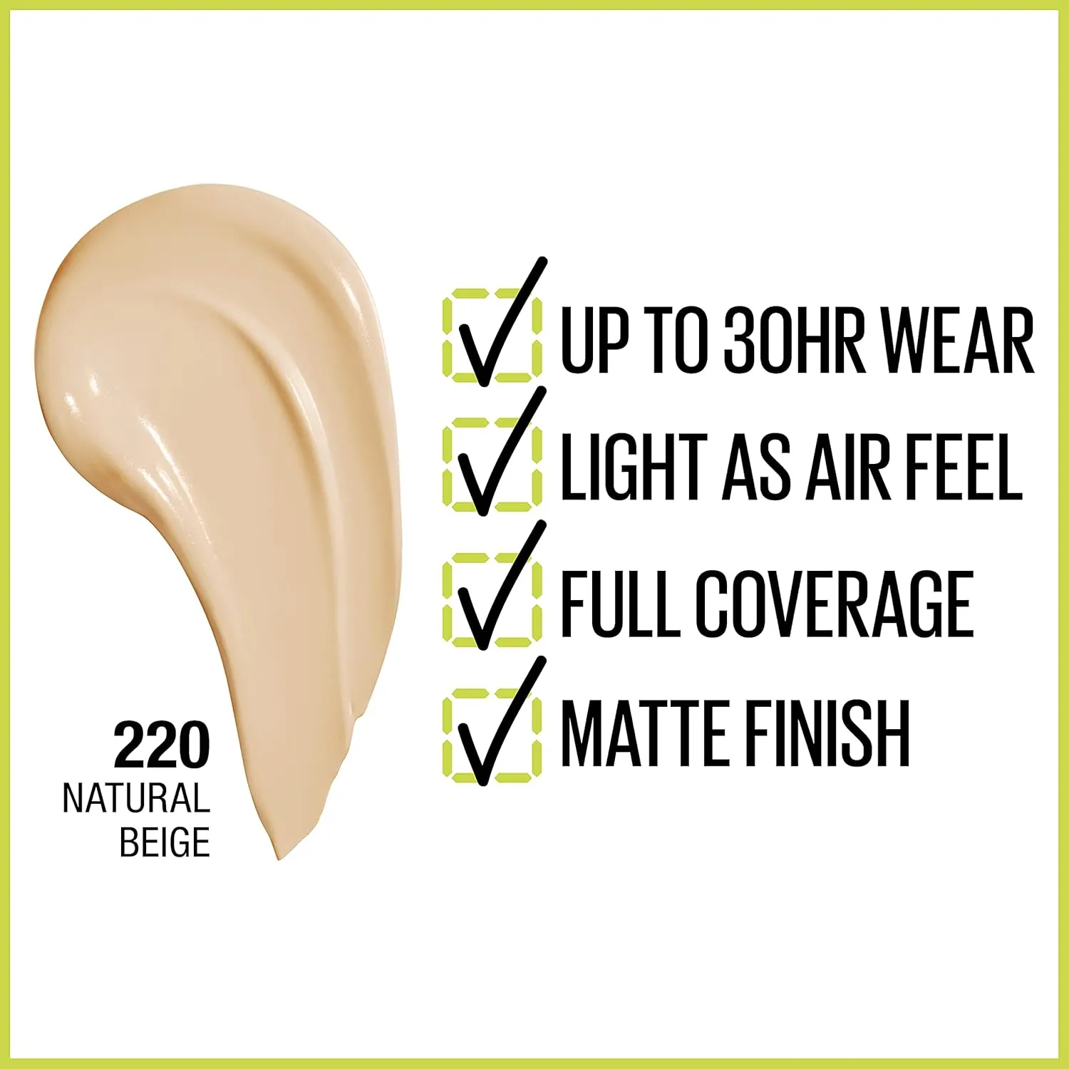 Maybelline Super Stay Full Coverage Liquid Foundation Active Wear Makeup, Up to 30Hr Wear, Transfer, Sweat & Water Resistant, Matte Finish, Natural Beige, 1 Count