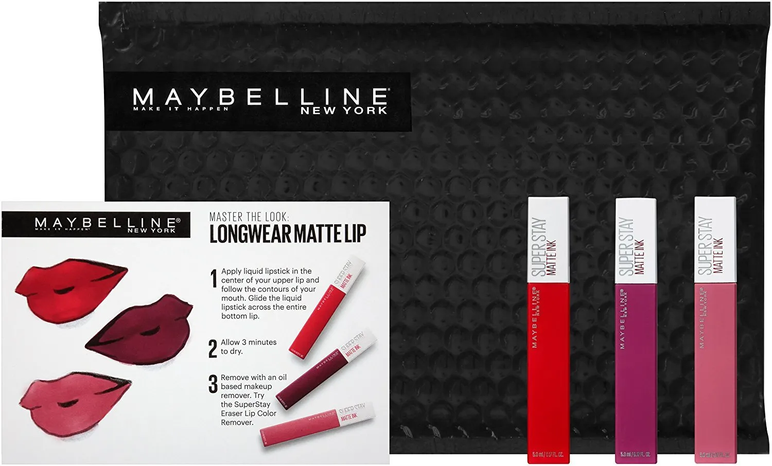Maybelline Superstay Matte Ink Liquid Lipstick 3 Piece Gift Set