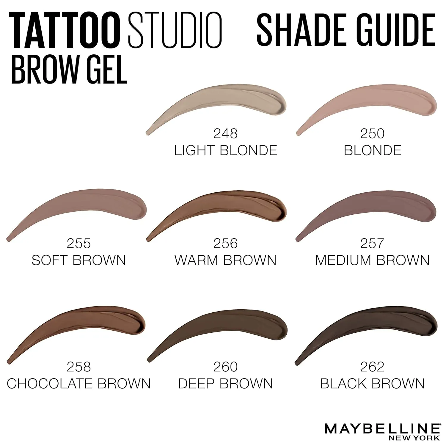 Maybelline TattooStudio Waterproof Eyebrow Gel Makeup, Blonde, 1 Count