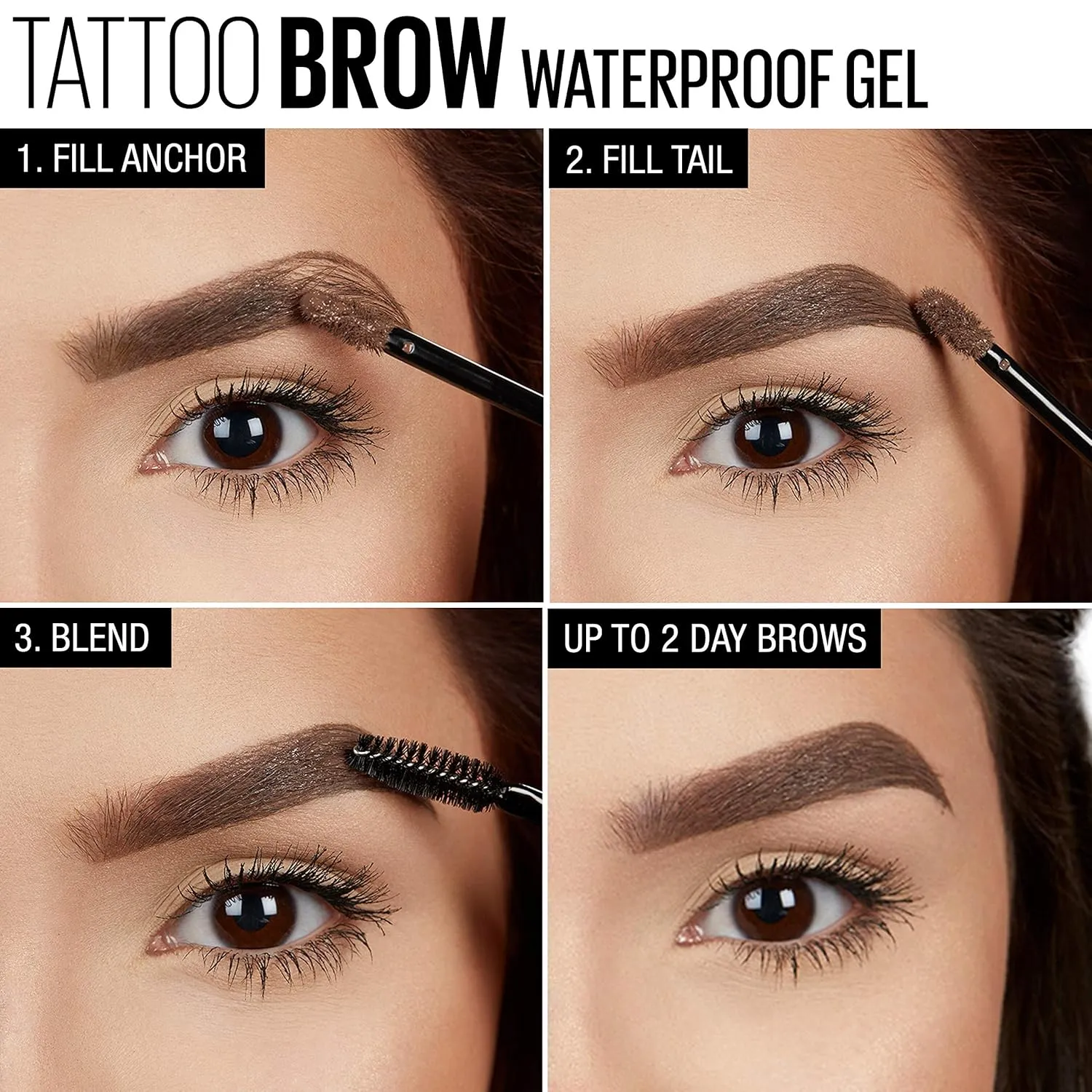 Maybelline TattooStudio Waterproof Eyebrow Gel Makeup, Blonde, 1 Count
