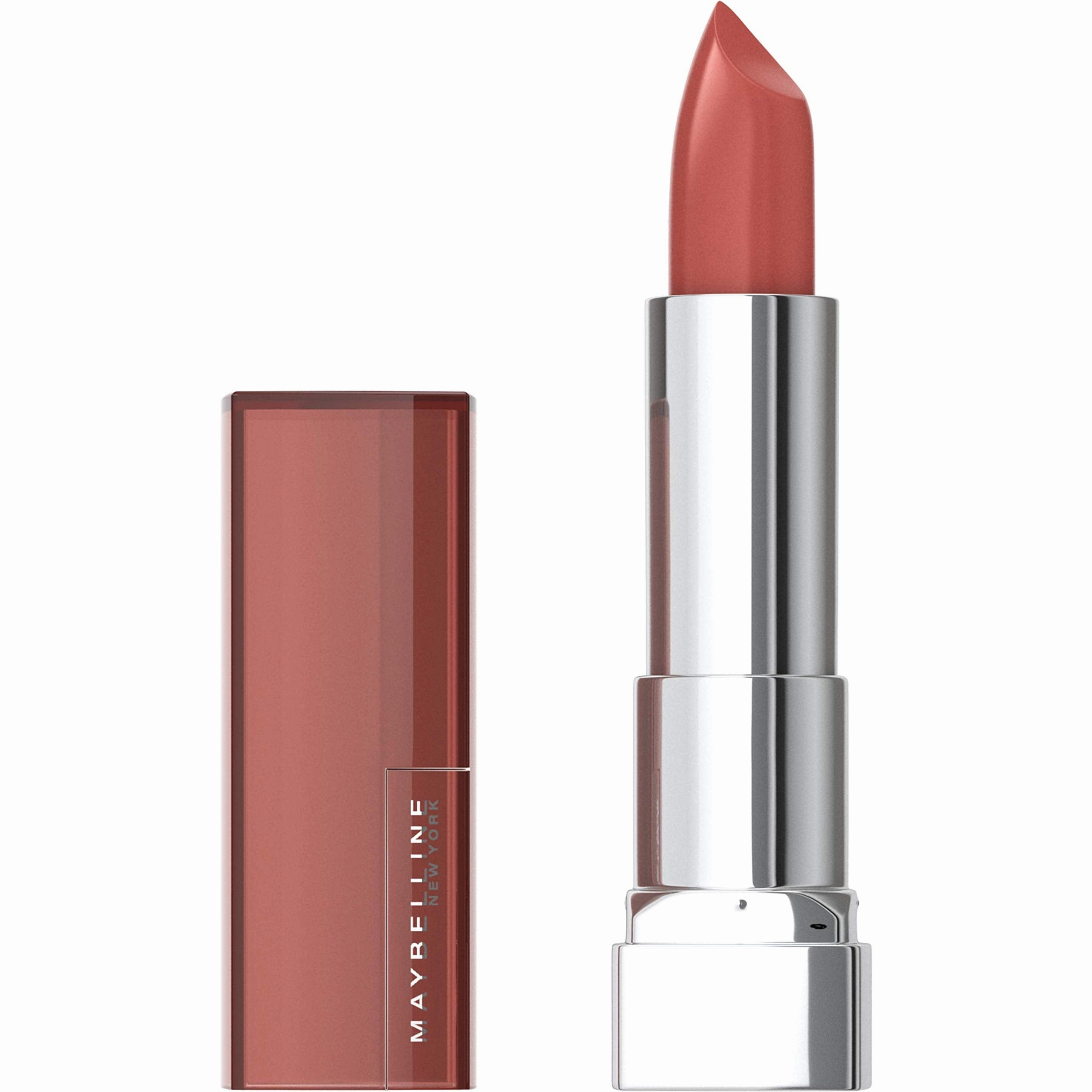 Maybelline Color Sensational Lipstick, Lip Makeup, Cream Finish, Hydrating Lipstick, Nude, Pink, Red, Plum Lip Color, Almond Hustle, 0.15 oz; (Packaging May Vary)
