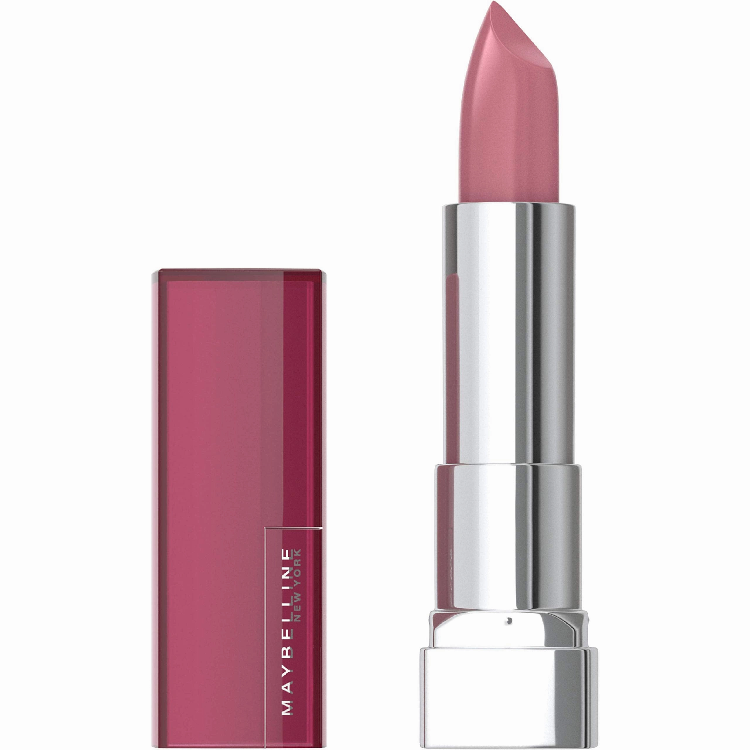 Maybelline Color Sensational Lipstick, Lip Makeup, Cream Finish, Hydrating Lipstick, Nude, Pink, Red, Plum Lip Color, Romantic Rose, 0.15 oz; (Packaging May Vary)