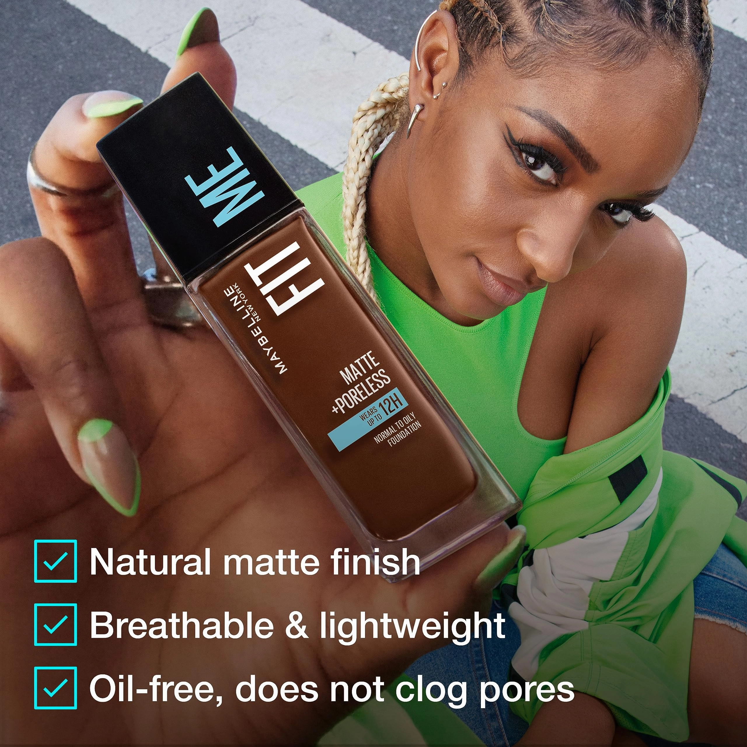 Maybelline Fit Me Matte   Poreless Liquid Oil-Free Foundation Makeup, Golden, 1 Count (Packaging May Vary)