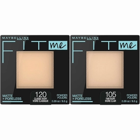 Maybelline Fit Me Matte   Poreless Pressed Face Powder Makeup & Setting Powder, Classic Ivory 1 Count and Fair Ivory 1 Count