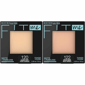 Maybelline Fit Me Matte   Poreless Pressed Face Powder Makeup & Setting Powder, Classic Ivory & Creamy Beige, 1 Count Each