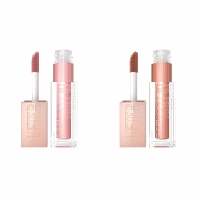 MAYBELLINE Lifter Gloss Hydrating Lip Gloss with Hyaluronic Acid, High Shine for Plumper Lips, Opal & Stone Shades, 0.18 Ounce Each