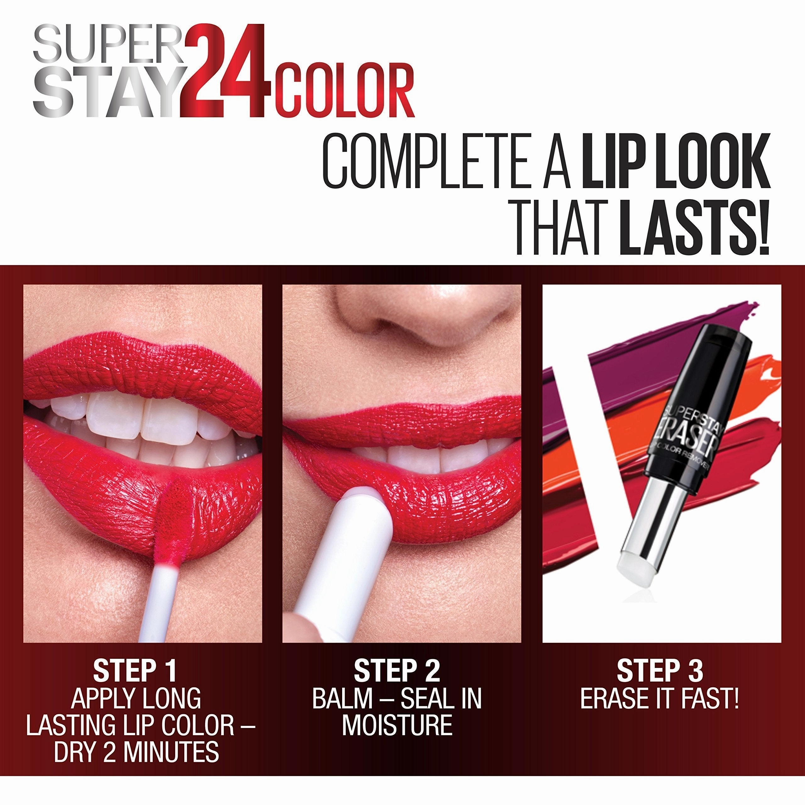 Maybelline New York Superstay 24, 2-step Lipcolor, All Day Cherry 015