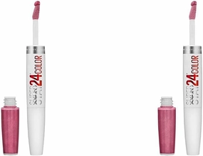 MAYBELLINE Super Stay 24 Liquid Lipstick Blush On Pink & Very Cranberry Ruby Red, 1 Count Each