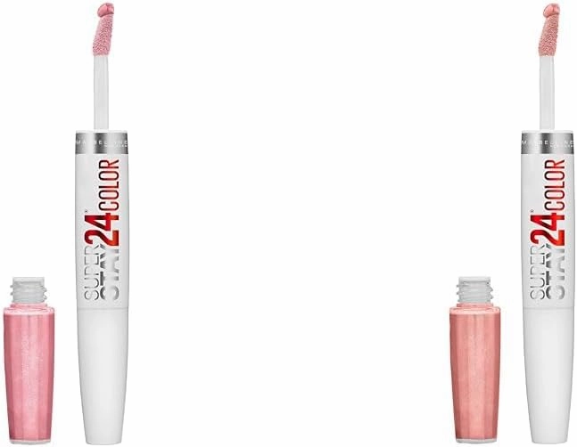MAYBELLINE Super Stay 24 Long Lasting Liquid Lipstick with Balm, So Pearly Pink and Constant Toast Shades, 1 Count Each