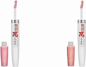 MAYBELLINE Super Stay 24 Long Lasting Liquid Lipstick with Balm, So Pearly Pink and Constant Toast Shades, 1 Count Each