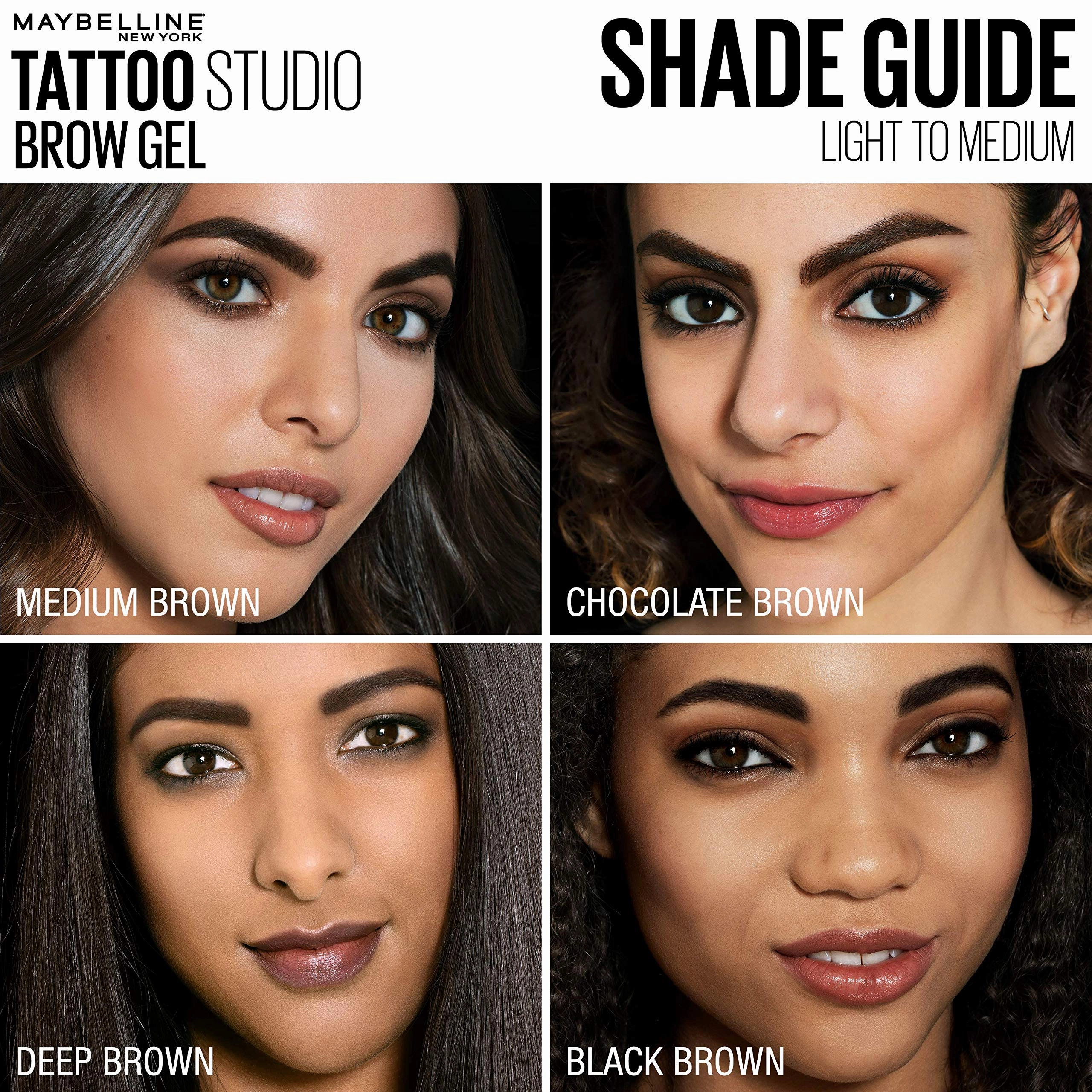 Maybelline TattooStudio Waterproof Eyebrow Gel Makeup, Soft Brown, 0.23 Fl Oz (Pack of 1)