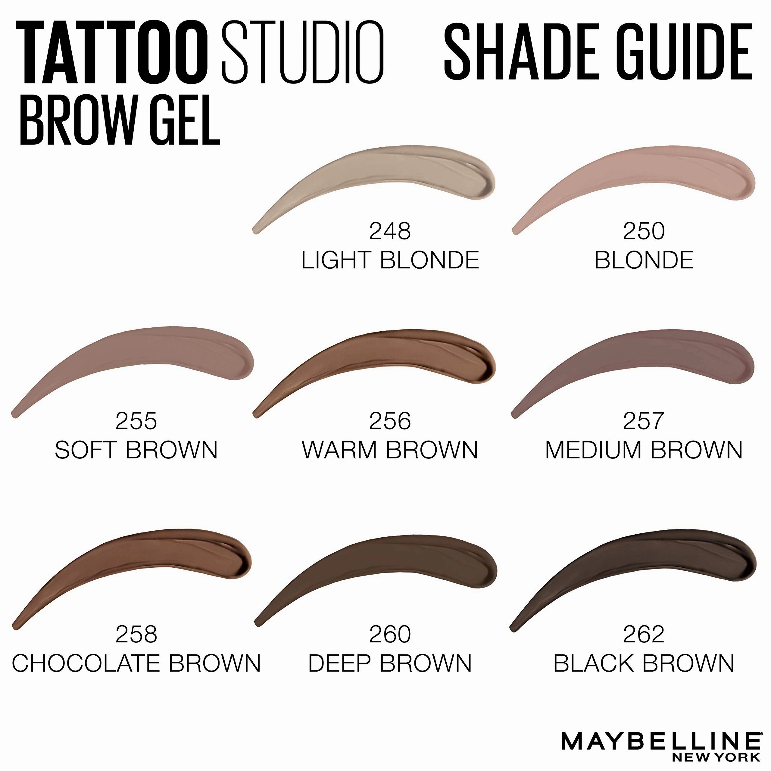 Maybelline TattooStudio Waterproof Eyebrow Gel Makeup, Soft Brown, 0.23 Fl Oz (Pack of 1)
