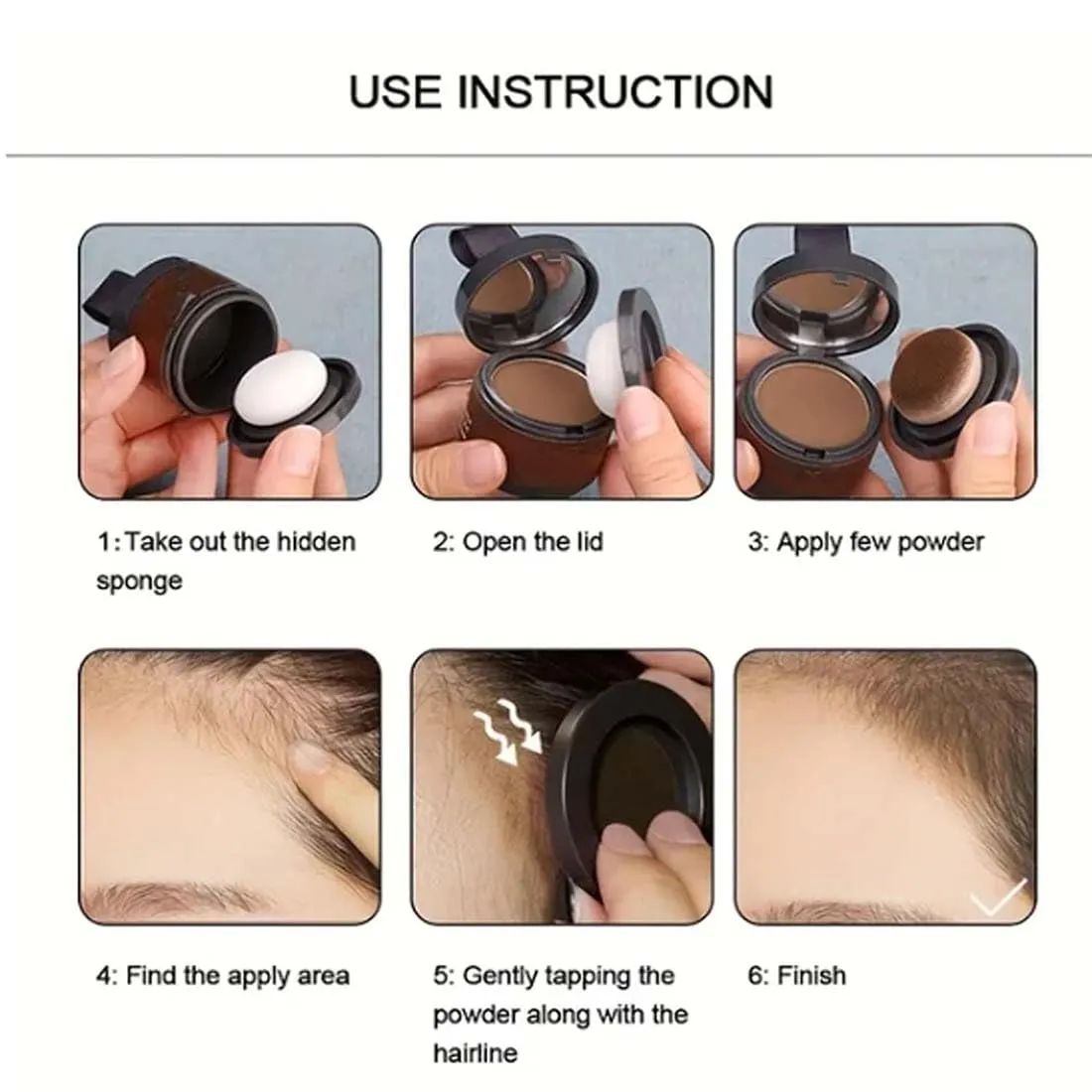 Maycheer Hairline Shadow Powder, Maycheer Hair Shadow, Magic Root Cover Up, 30 Colors Grey Hair Coverage Touch Up, Hair Powder for Gray Hair Coverage with Mirror and Cushion (#3 Light Brown)