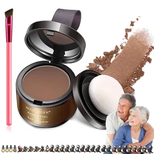 Maycheer Hairline Shadow Powder, Maycheer Hair Shadow, Magic Root Cover Up, 30 Colors Grey Hair Coverage Touch Up, Hair Powder for Gray Hair Coverage with Mirror and Cushion (#3 Light Brown)