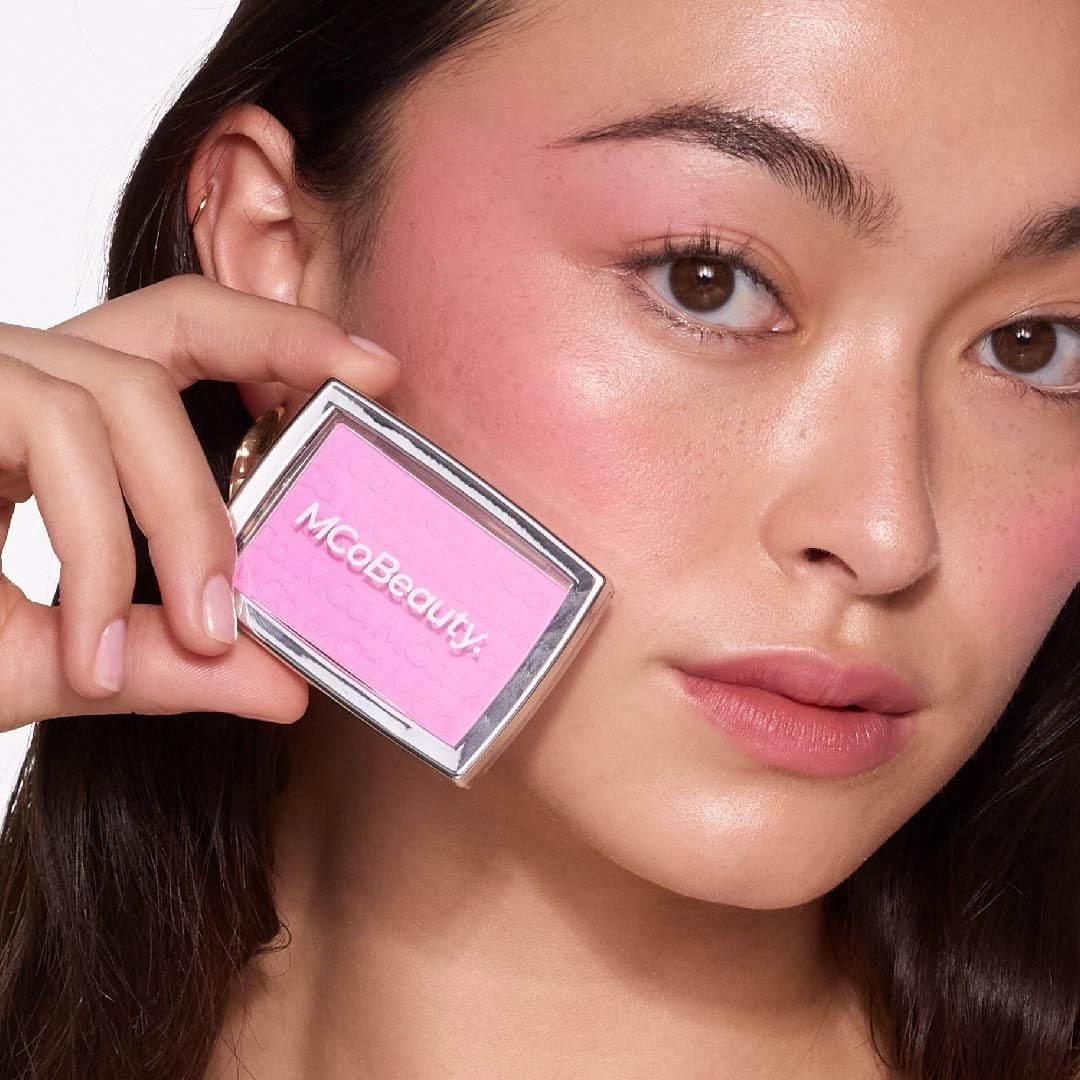 MCoBeauty Glow Up pH Powder Blush - Rosy Pink, Customizable Matte Blush, Vegan, Cruelty Free Cosmetics