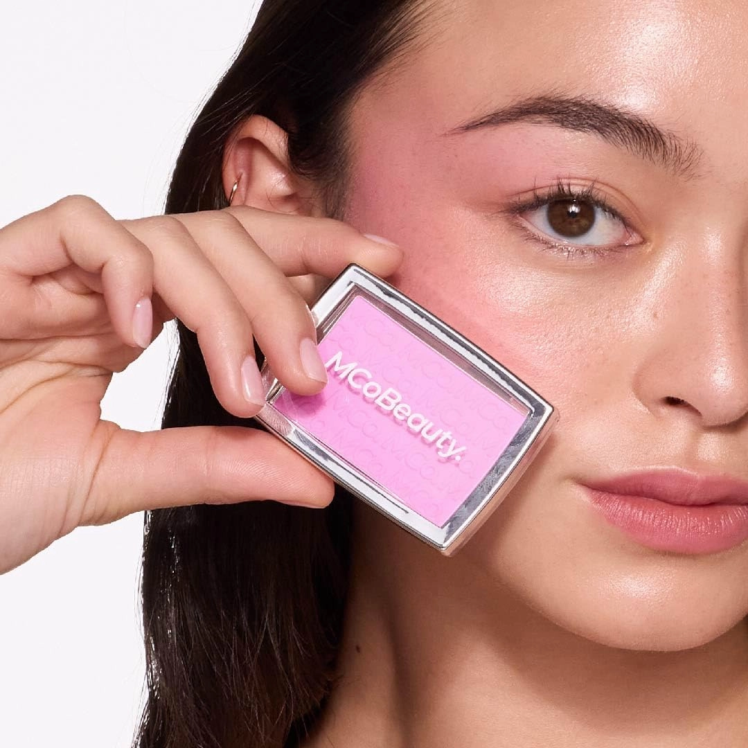 MCoBeauty Glow Up pH Powder Blush - Rosy Pink, Customizable Matte Blush, Vegan, Cruelty Free Cosmetics
