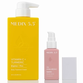Medix 5.5 Vitamin C Anti Aging Body Cream   3% Hyaluronic Acid Hydrating Booster Serum Set