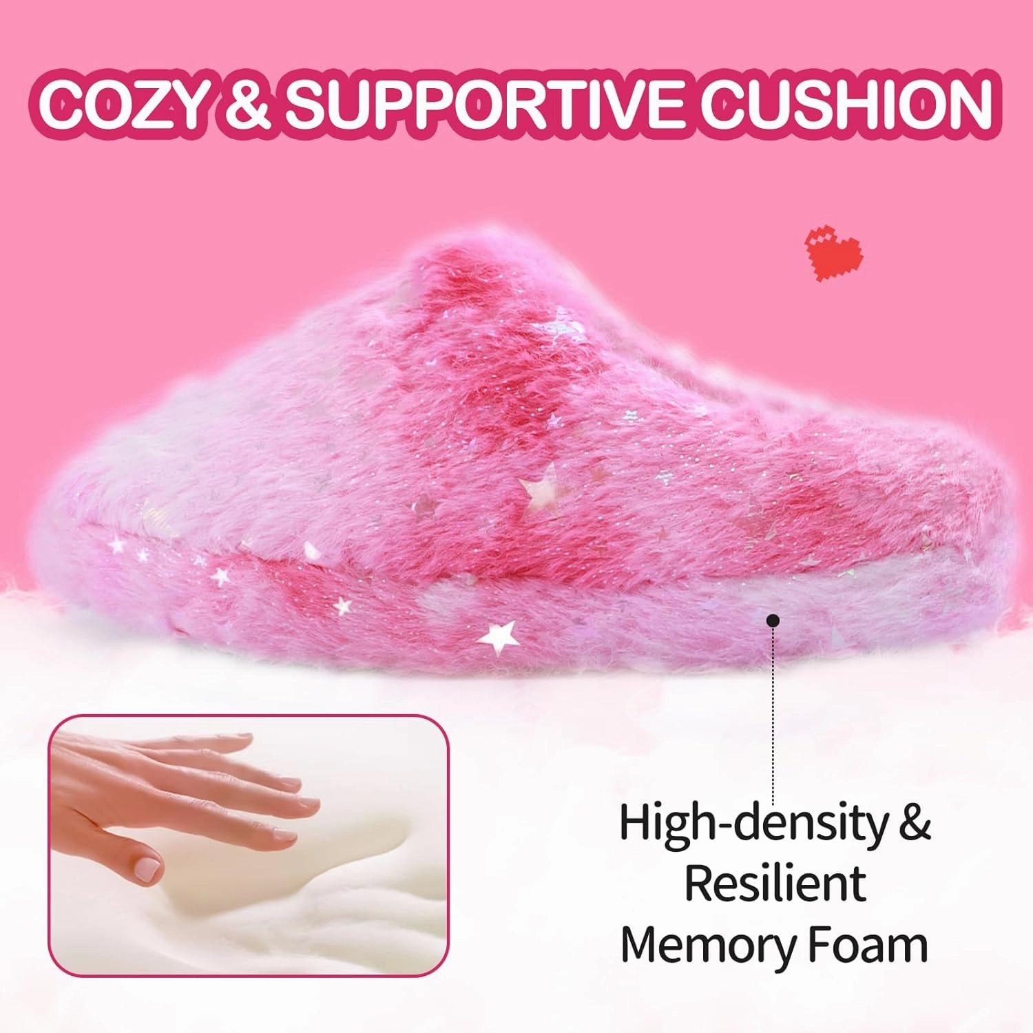 MEJORMEN Girls Fluffy House Slippers Cozy Plush Slip-on House Shoes Kids Warm Bedroom Slippers Memory Foam Slippers for Indoor Outdoor