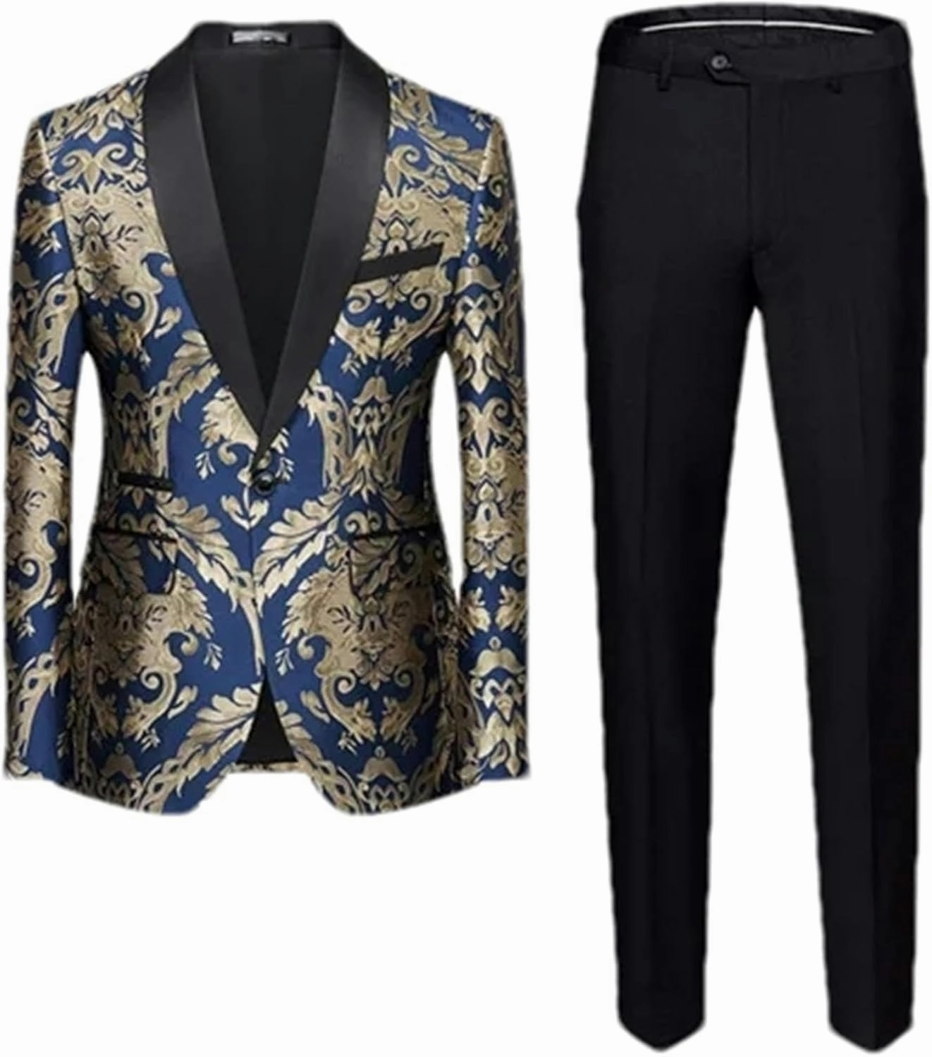 Men Singer Party Stage Suit 2 Piece Black/Blue/Red Men's Business Wedding Prom Party Dress Blazer Jacket and Pants