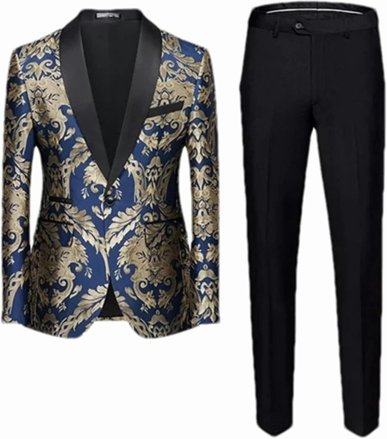 Men Singer Party Stage Suit 2 Piece Black/Blue/Red Men's Business Wedding Prom Party Dress Blazer Jacket and Pants