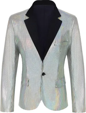 Men's 70s Disco Jacket Sequin Blazer Shiny Party Prom Outfit