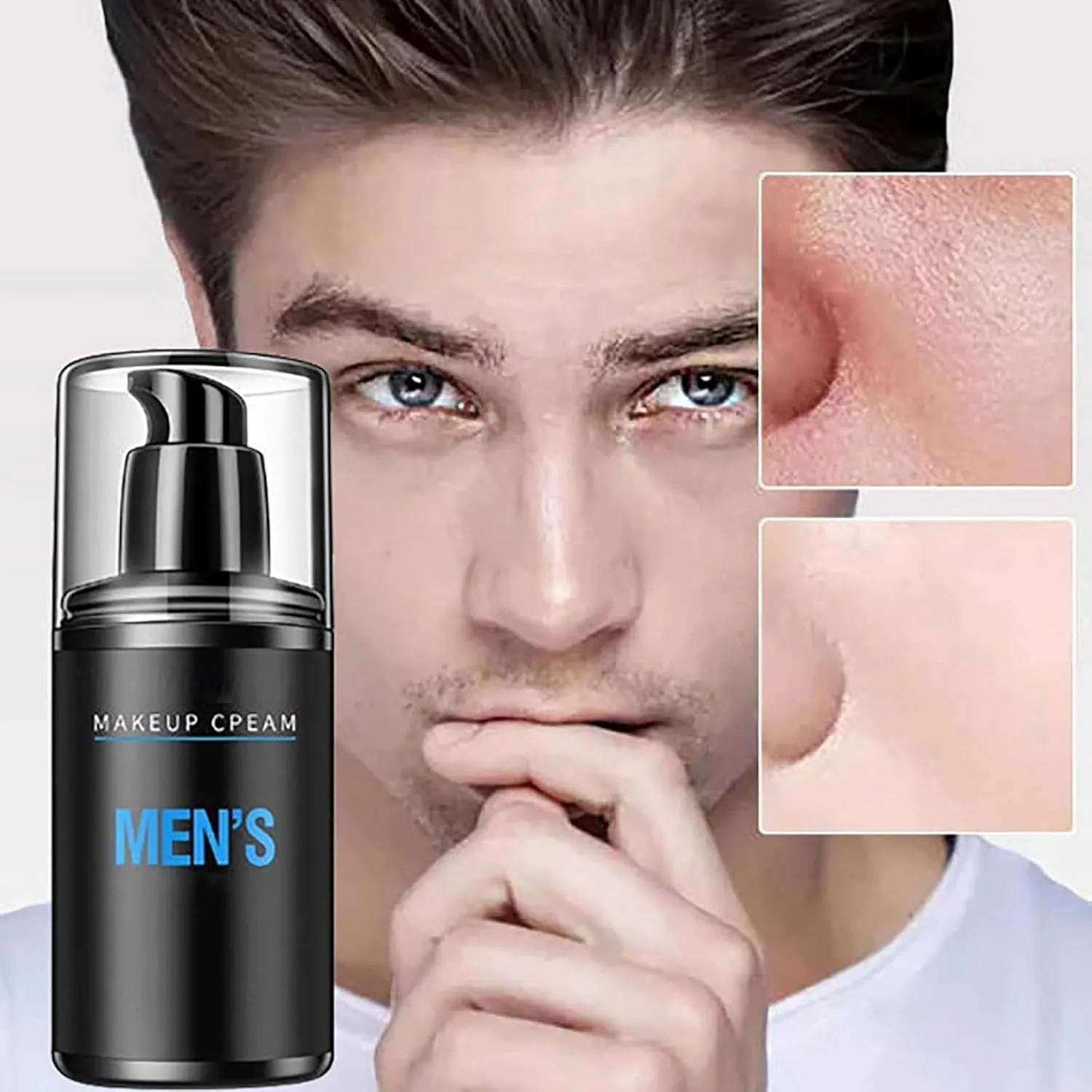 Men's Makeup Cream For Moisturizing & Spots Covering, Men's Makeup Cream, Light Naked Make Up Cream, Men's Moisturizing Concealer Isolation Cream, Men's Oil Control Makeup Cream (100g)