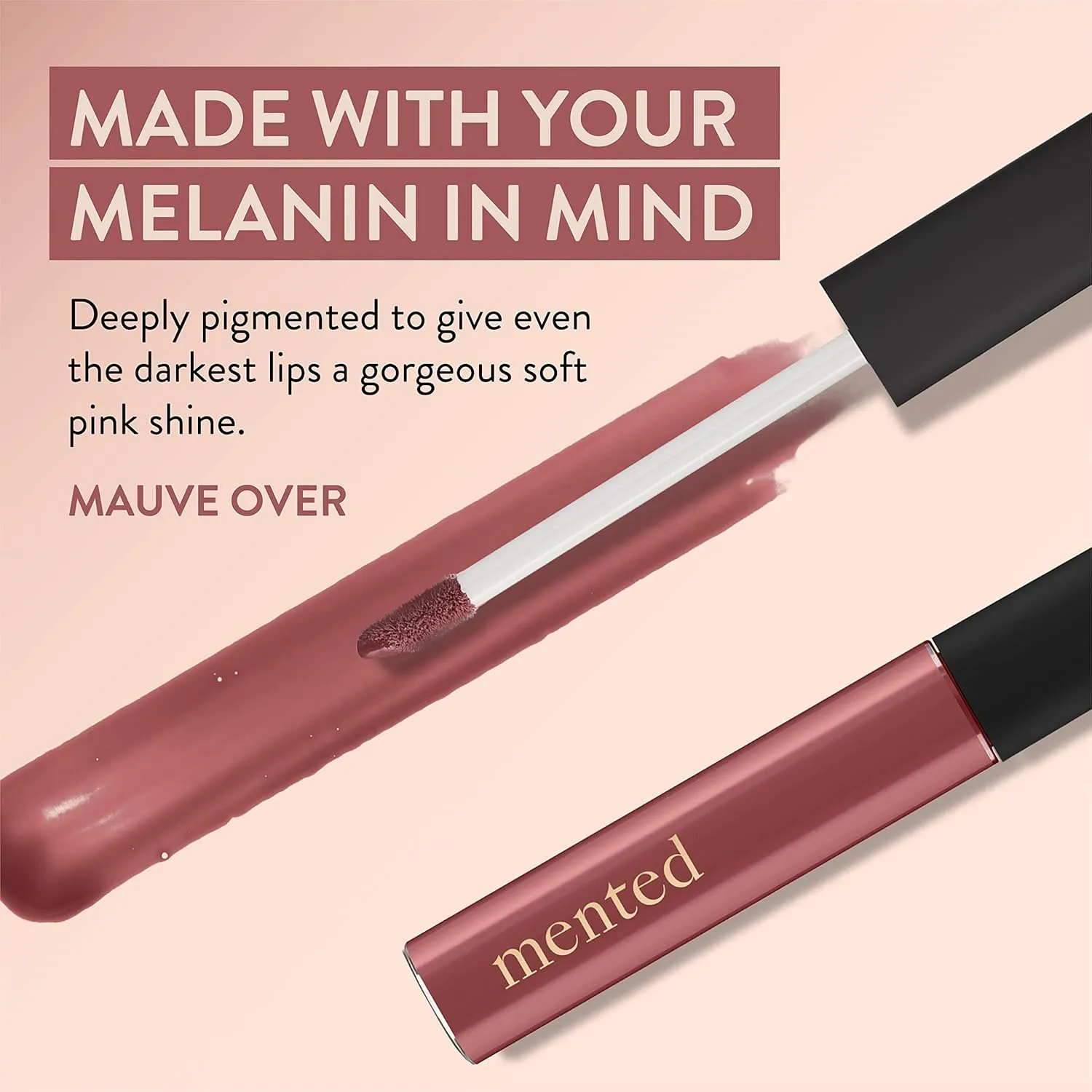 Mented Cosmetics Lip Gloss for Women Tinted Lip Balm Stain, Long Lasting Buildable Moisturizing Lipgloss Lipstick Topper, Made in USA, Cruelty Free Vegan Makeup, Mauve Over