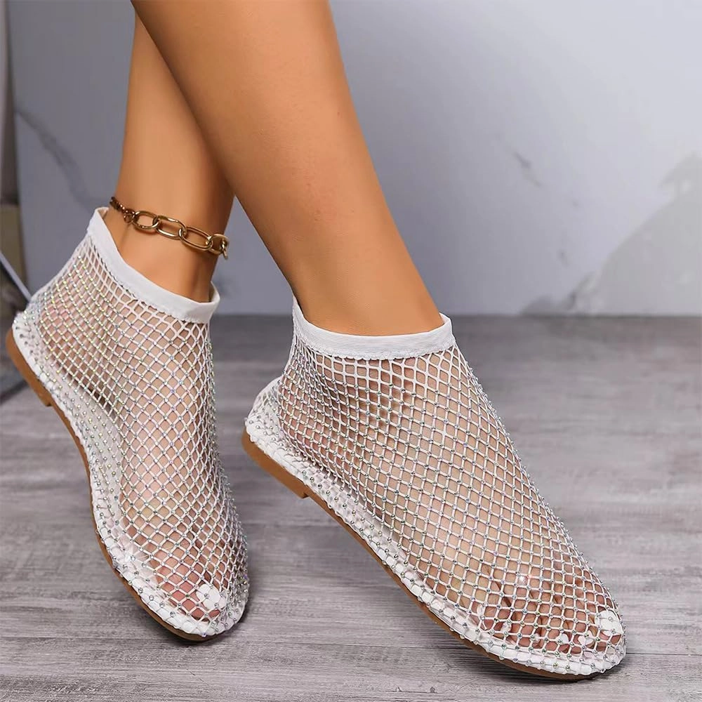 Mesh Ballet Flats for Women, Ultra Comfortable Shiny Gem Mesh Flats, Mesh Shoes Women Flats Slip On