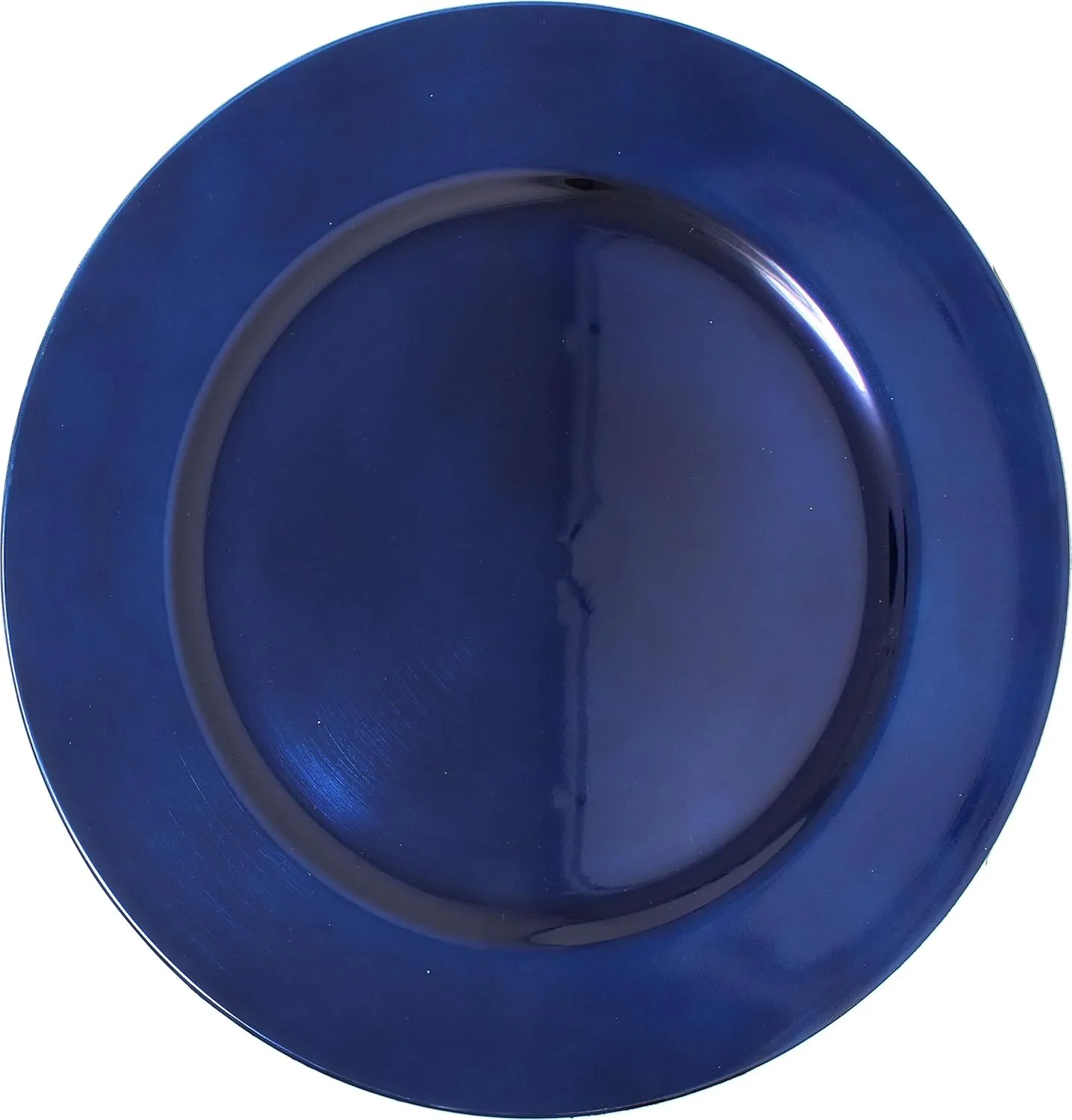 Metallic Foil Charger Plates - Set of 6 - Made of Thick Plastic - Dark Blue