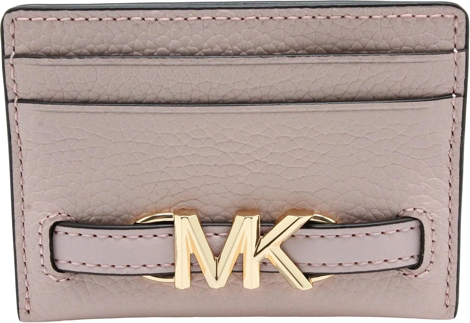 Michael Kors Reed Large Card Holder Wallet MK Signature Logo Leather (Powder Blush)