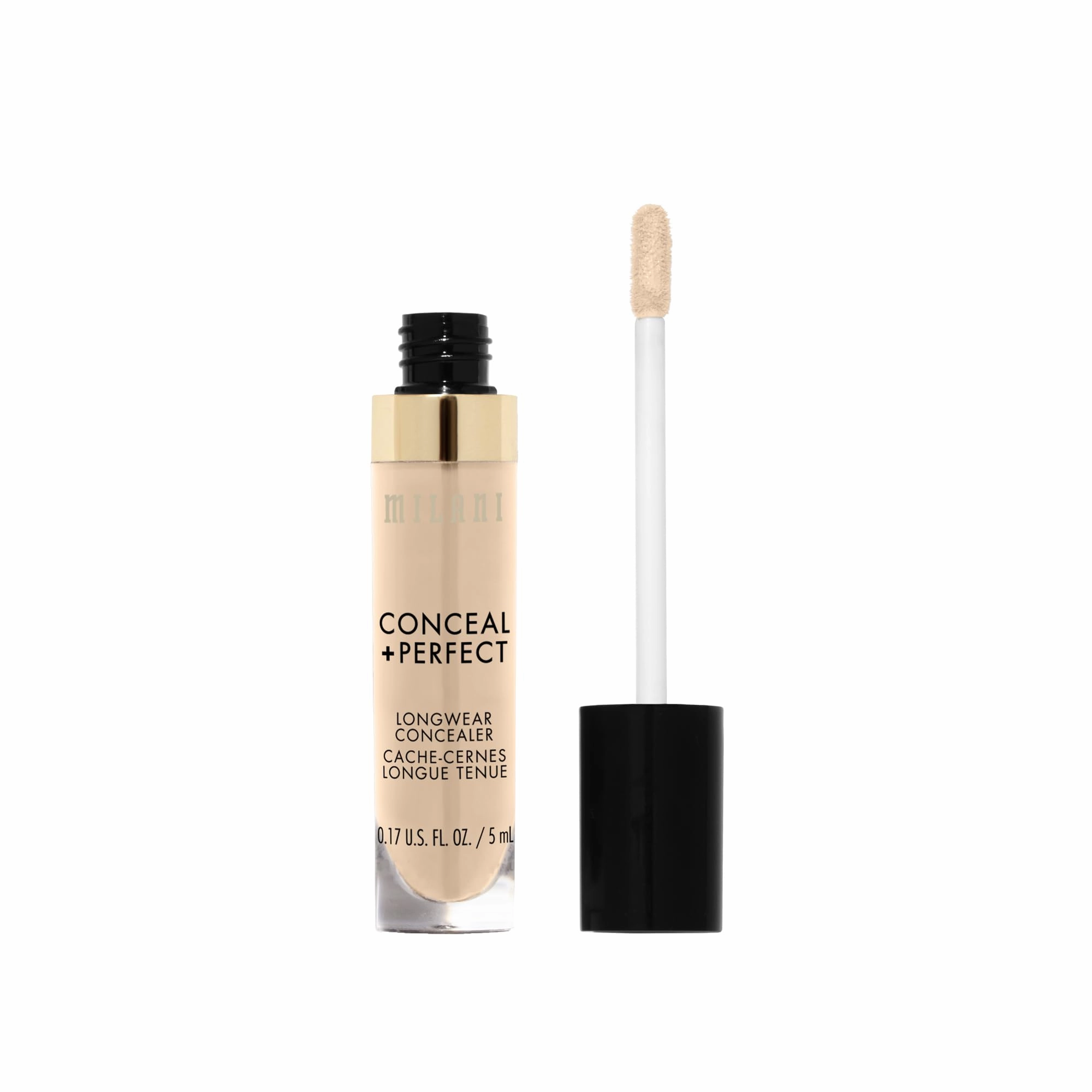 Milani Conceal   Perfect Longwear Concealer - Light Nude (0.17 Fl. Oz.) Vegan, Cruelty-Free Liquid Concealer - Cover Dark Circles, Blemishes & Skin Imperfections for Long-Lasting Wear