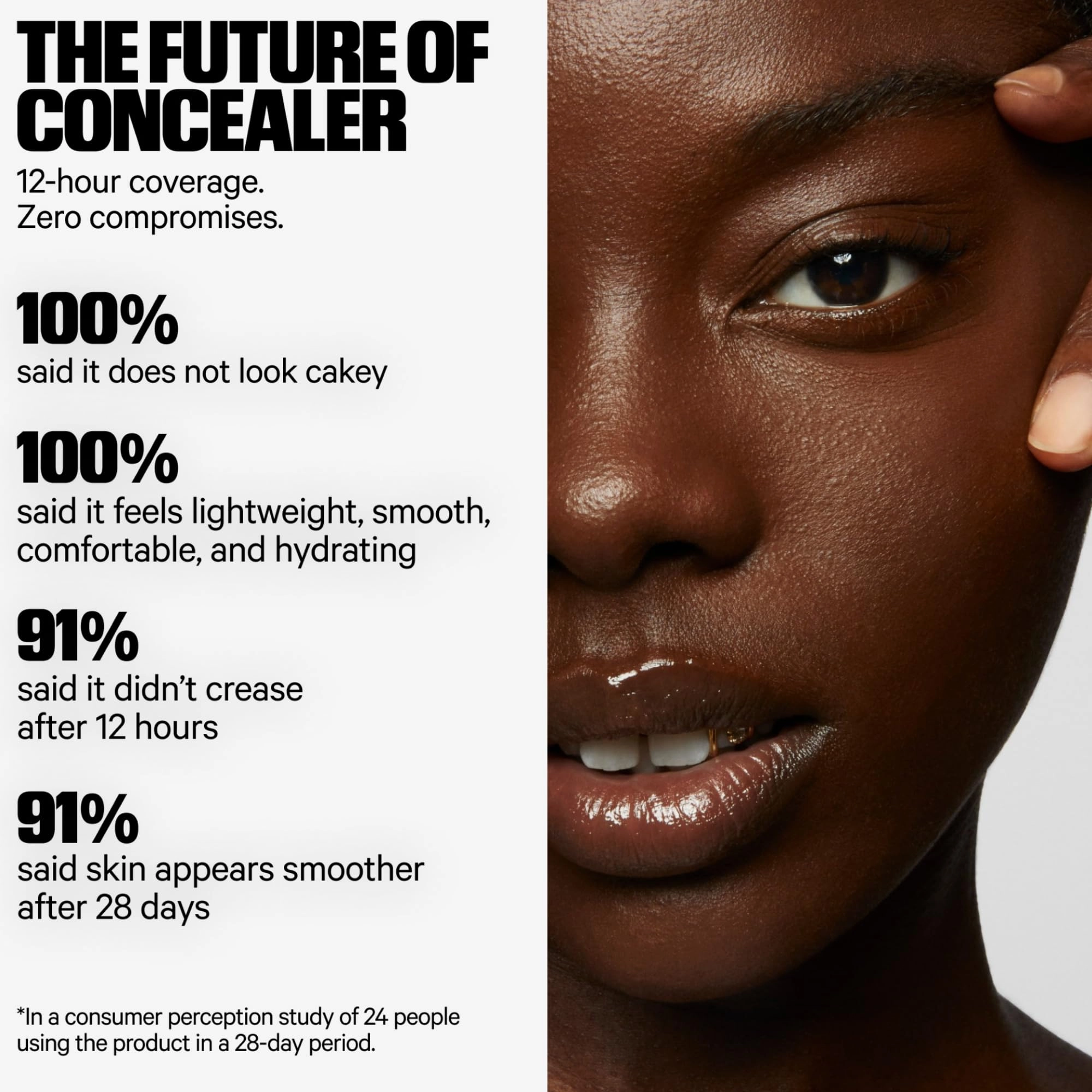 Milk Makeup Future Fluid All Over Cream Concealer, 28C (Very Deep with Cool Undertones) - 0.28 fl oz - Medium-to-Full Coverage - Up to 12-Hour Wear - Crease-Proof Finish - Vegan, Cruelty Free
